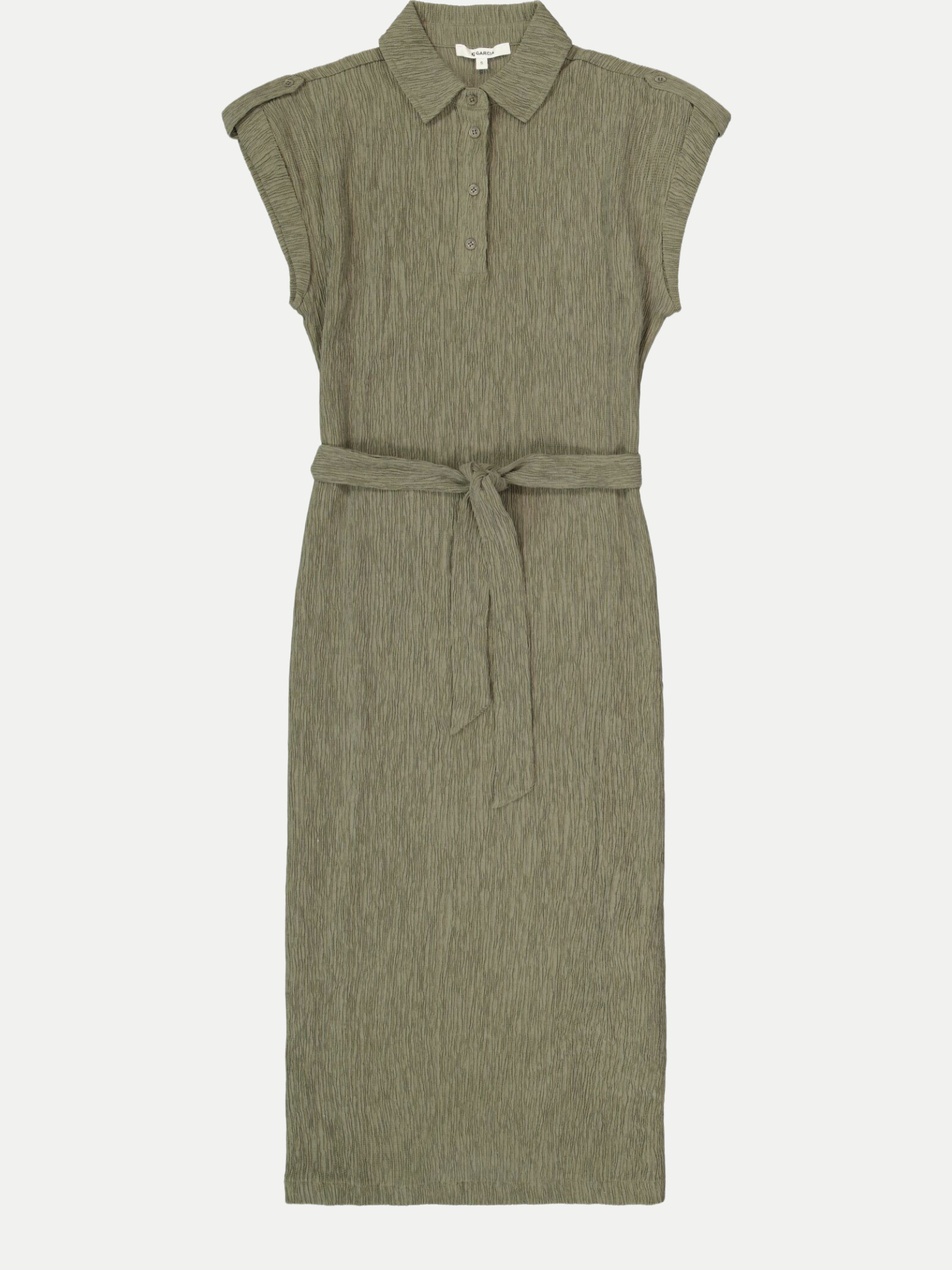 Midi-Kleid aus Crinkle-Stoff Grün M