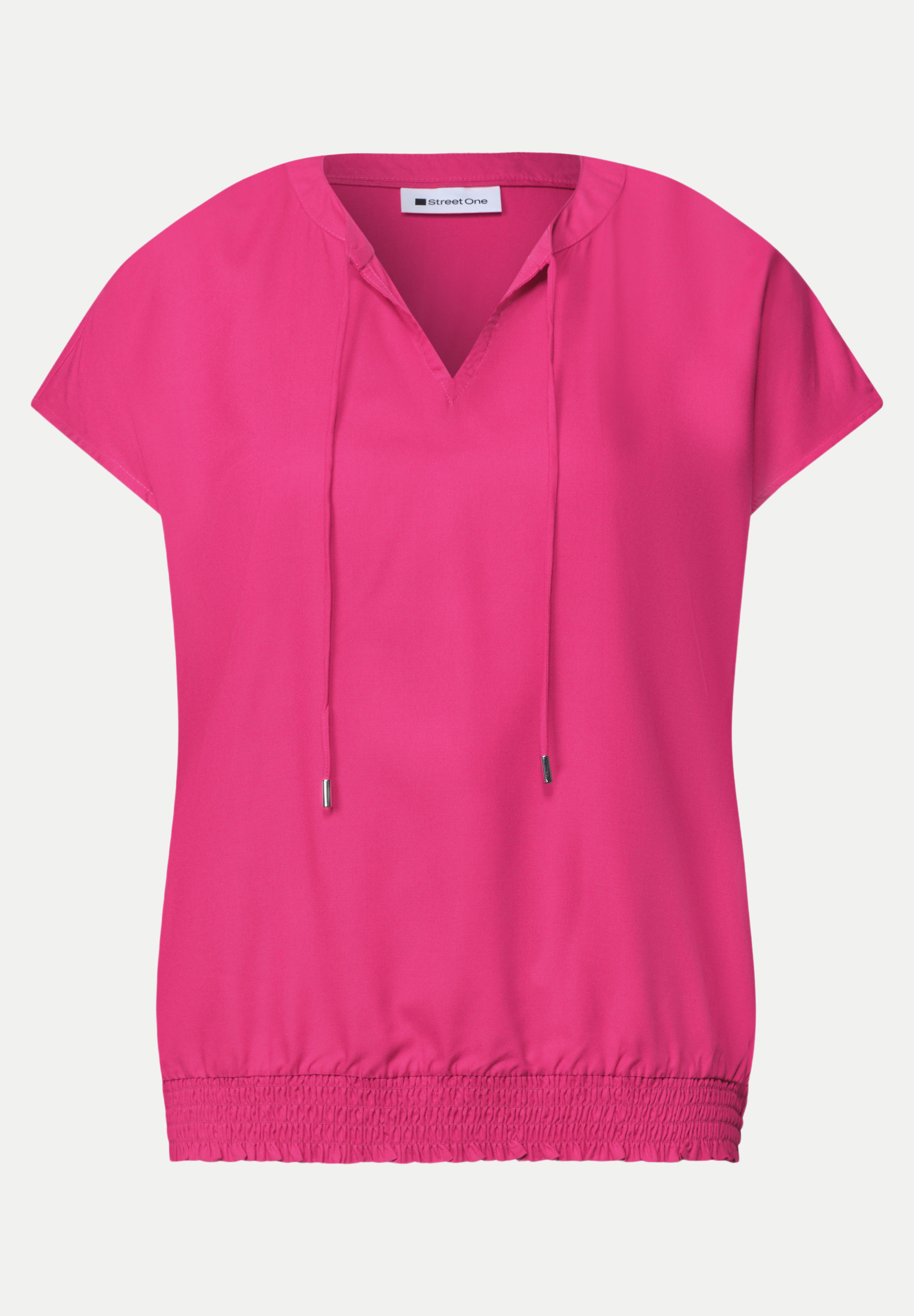 Blusenshirt mit Split Neck Pink 40