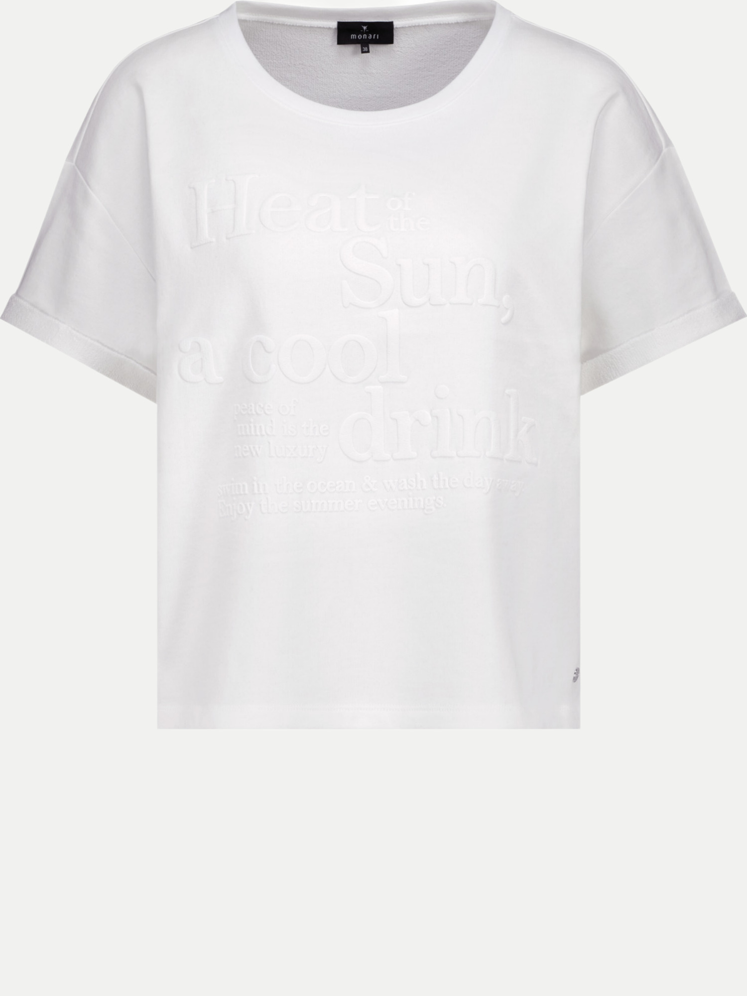 Kurzarm-Sweatshirt mit Schriftzug Weiß 40