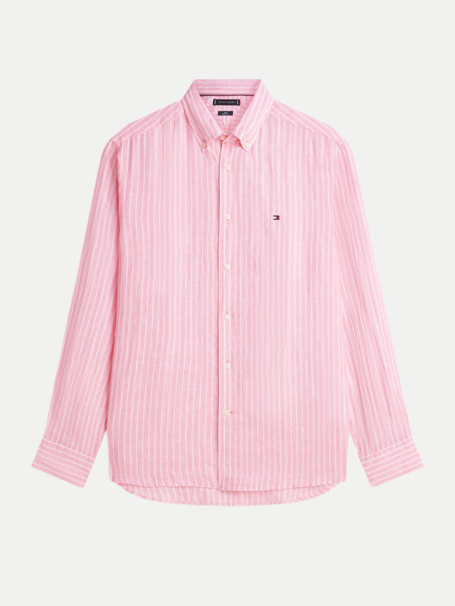 Leinenhemd mit Streifenmuster Rosa XL