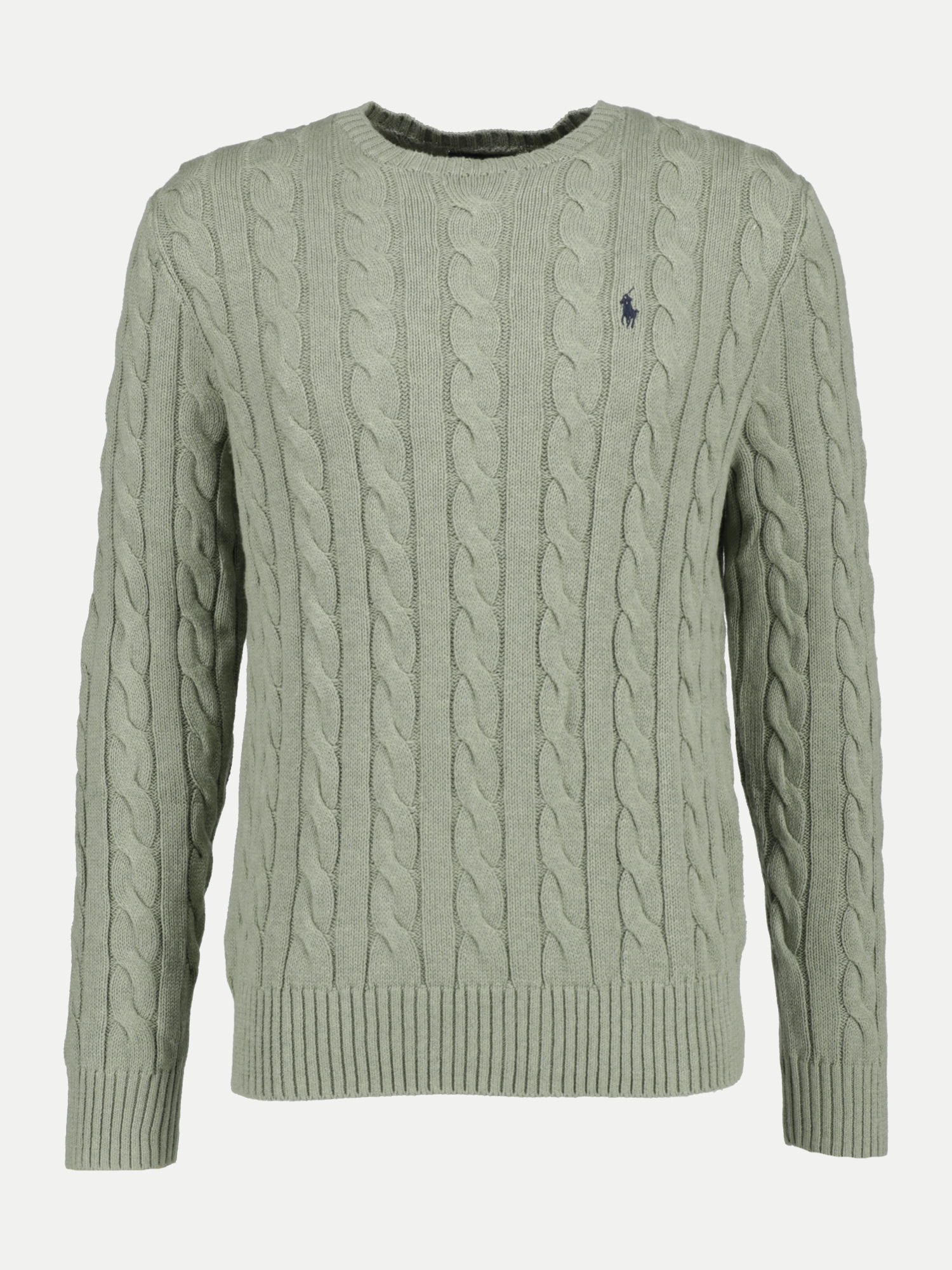 Polo Zopfstrick-Pullover mit Logo-Stick Grün L