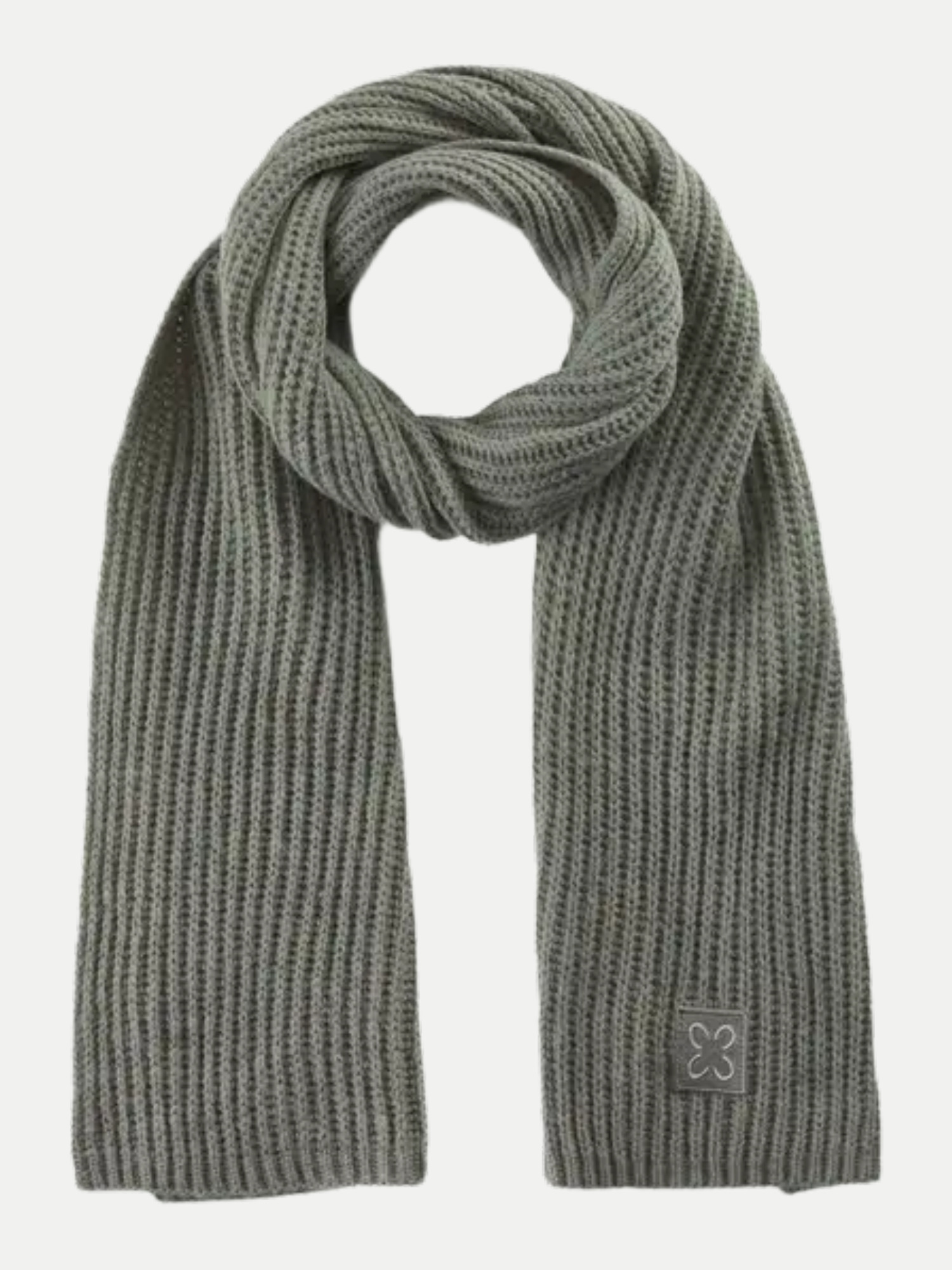 Rippenstrick Schal Grau 30X190CM