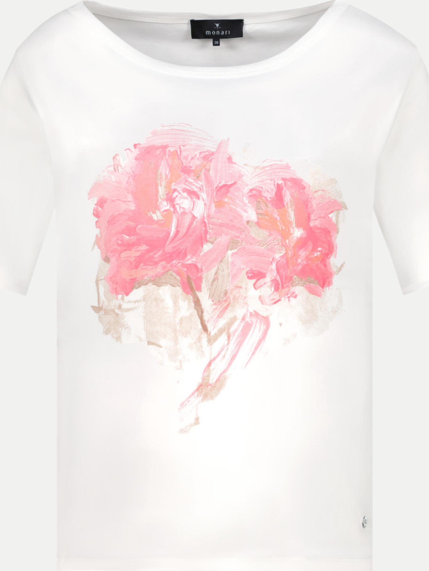 T-Shirt mit Blumenprint Weiß 40