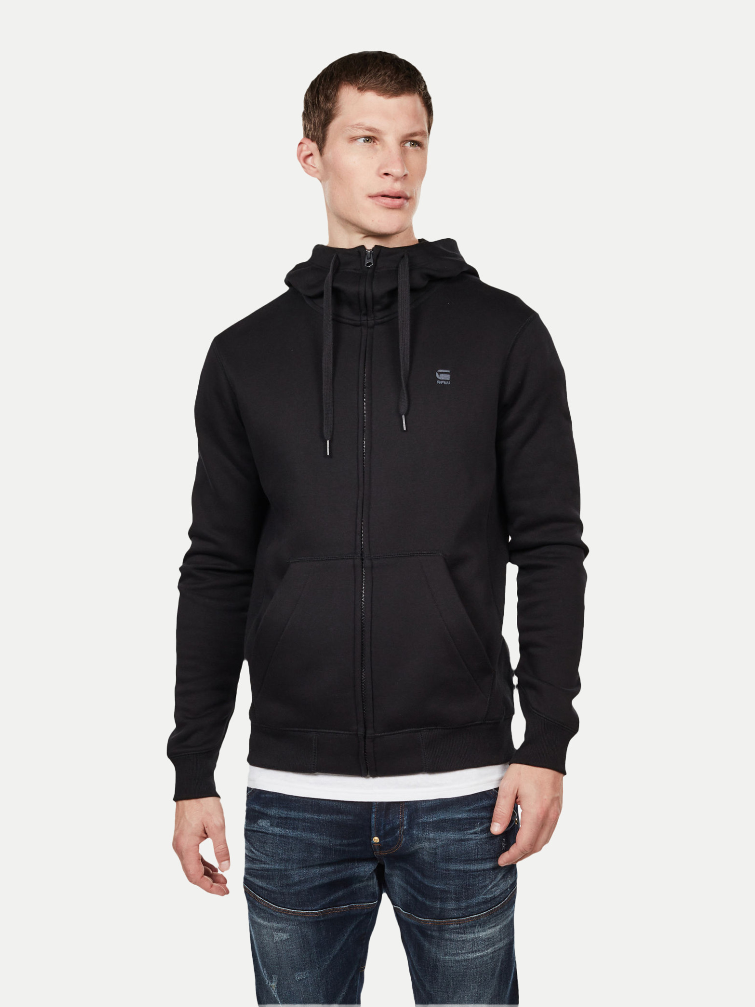 Premium Core Hooded Zip Schwarz M