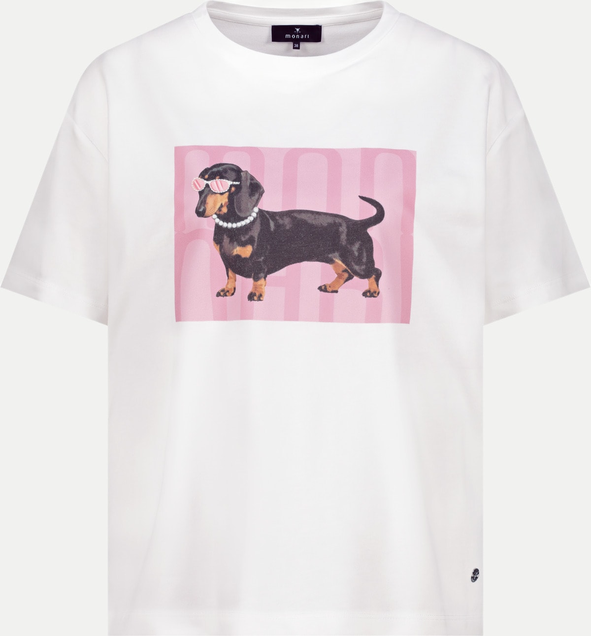 T-Shirt mit Dackelprint Weiß 40