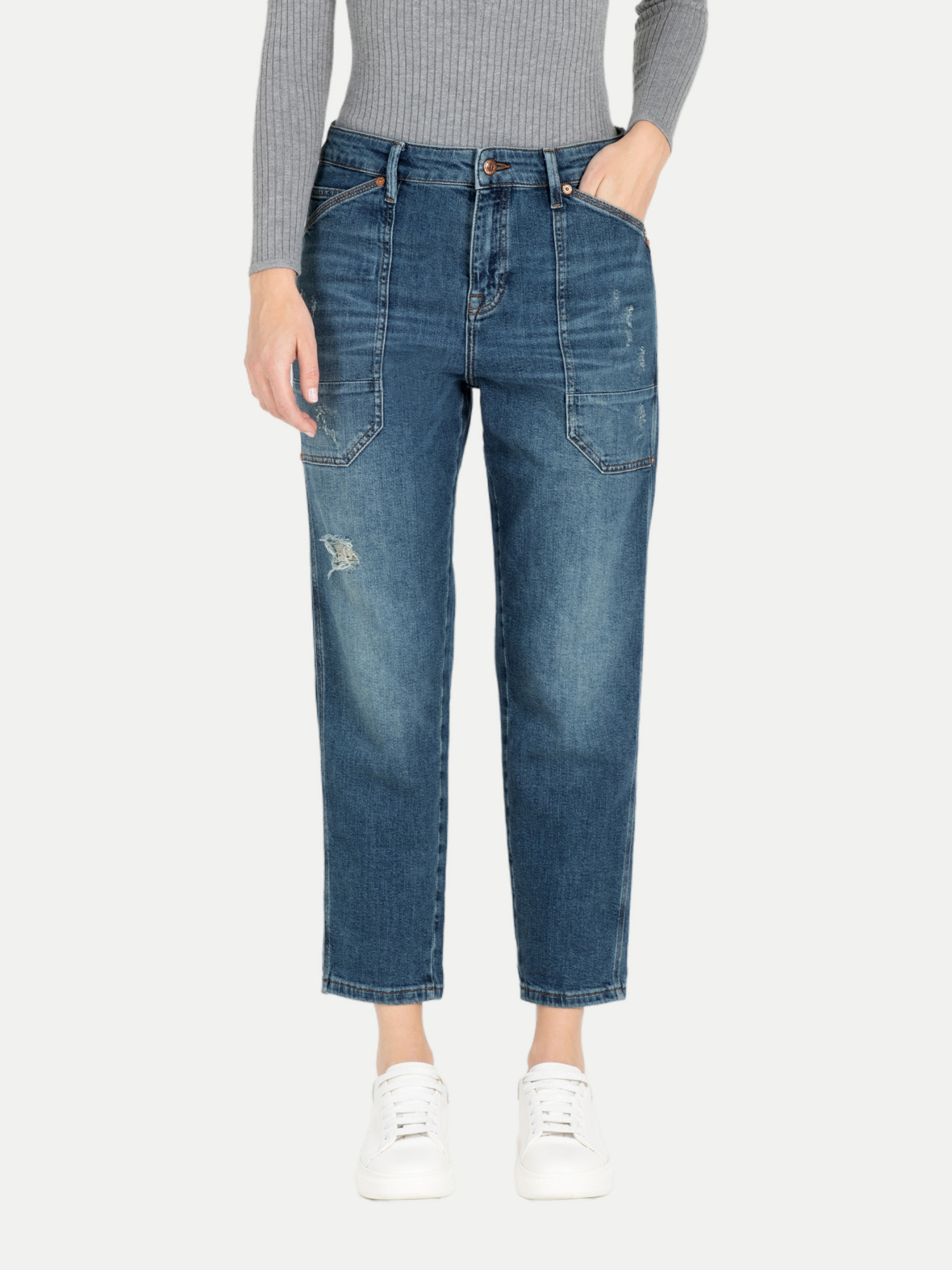 Mac Baggy Jeans Iowa Blau 36