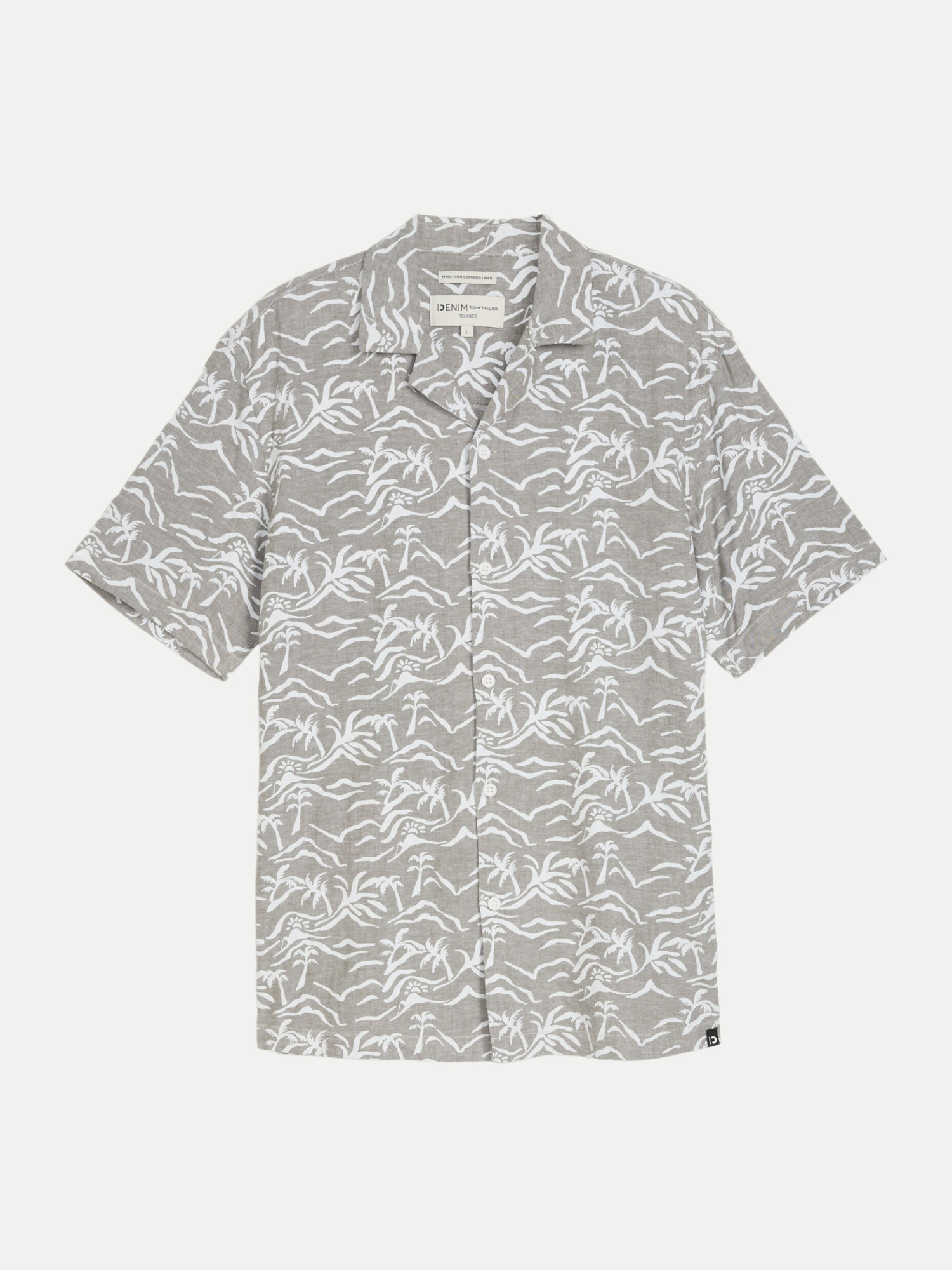 Hemd mit Allover-Print Grau XXL