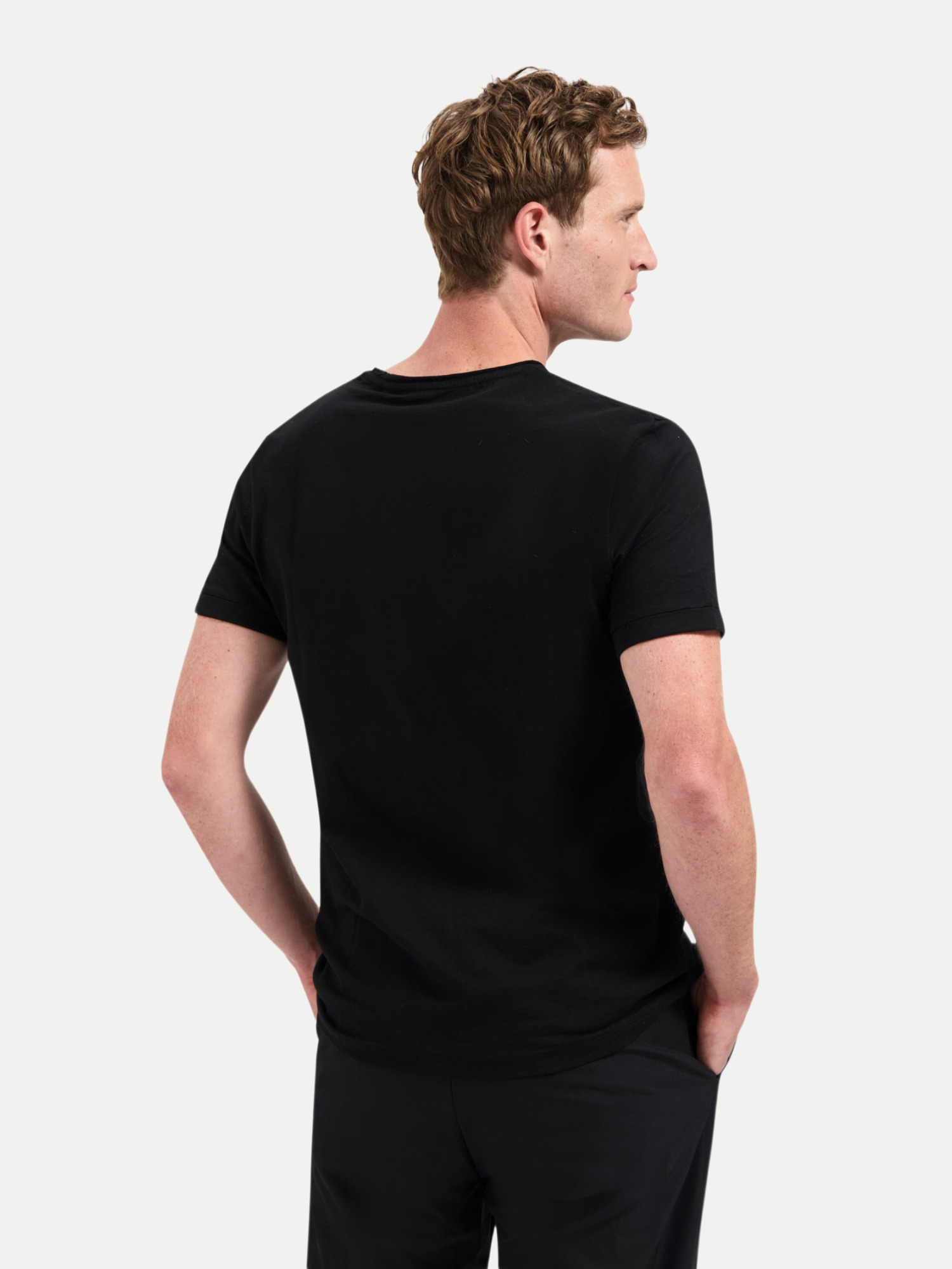 T-Shirt Crewneck Slub Schwarz XL