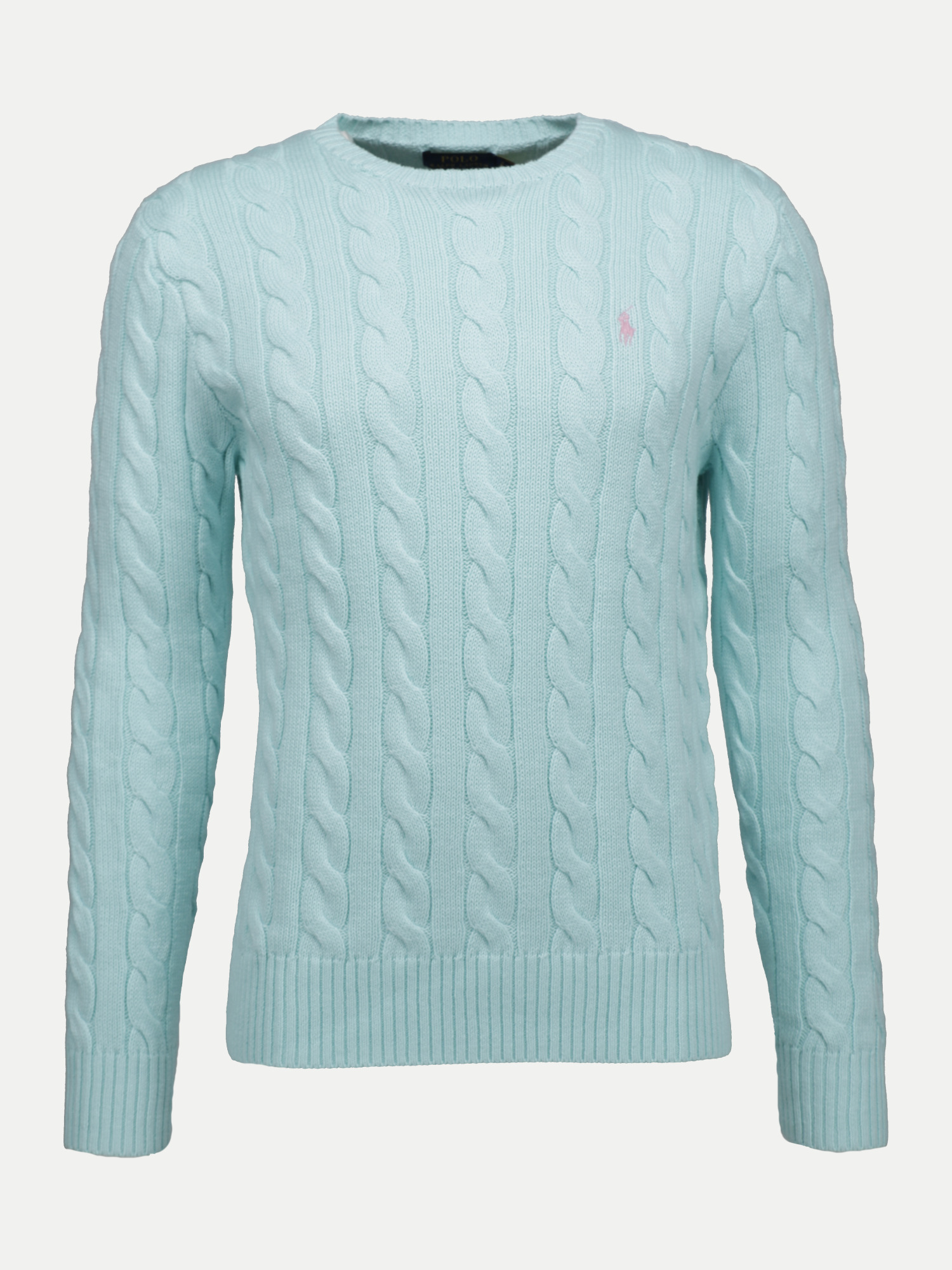 Polo Zopfstrick-Pullover mit Logo-Stick Blau M