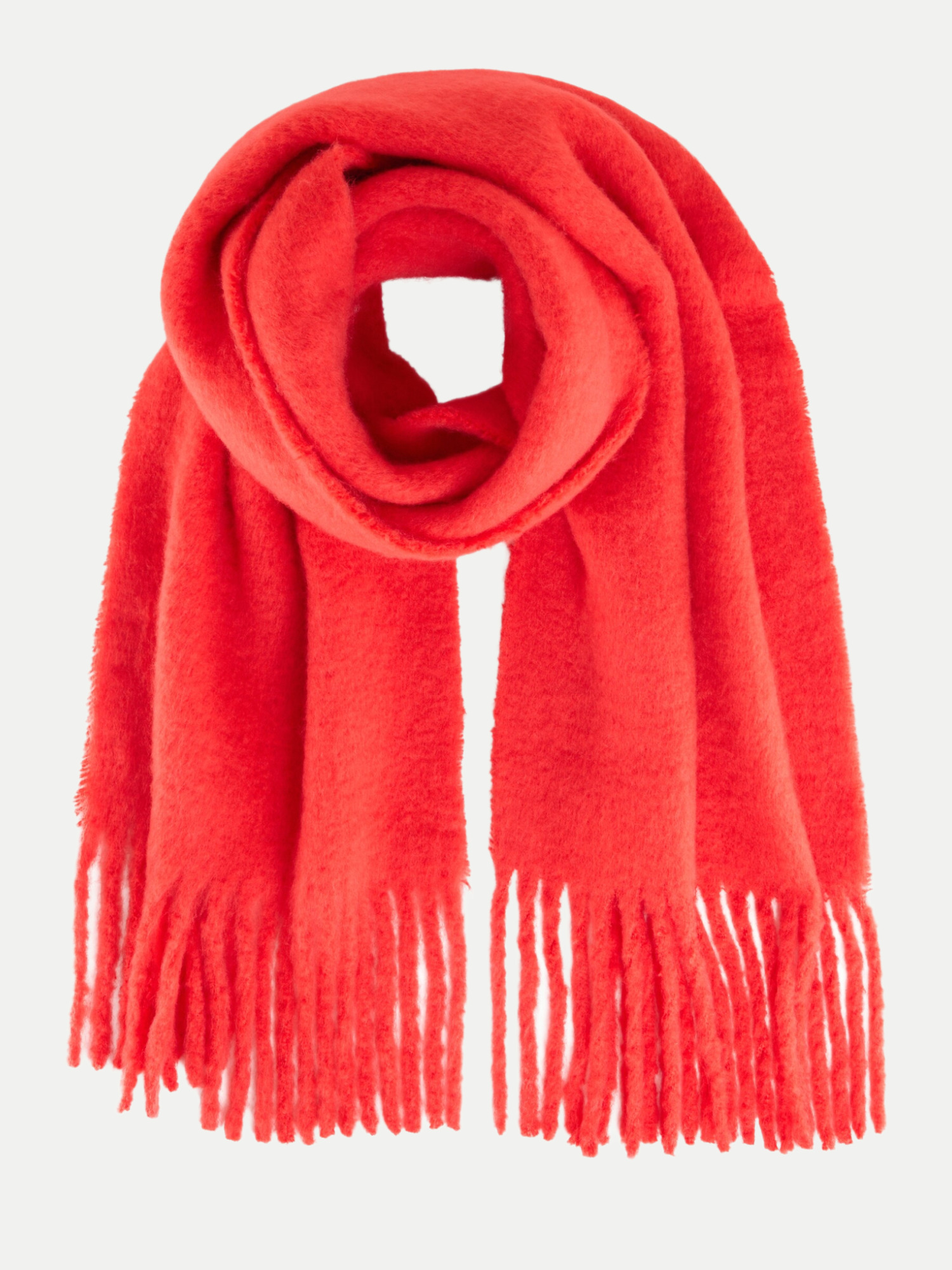 Schal mit Fransen Rot ONESIZE