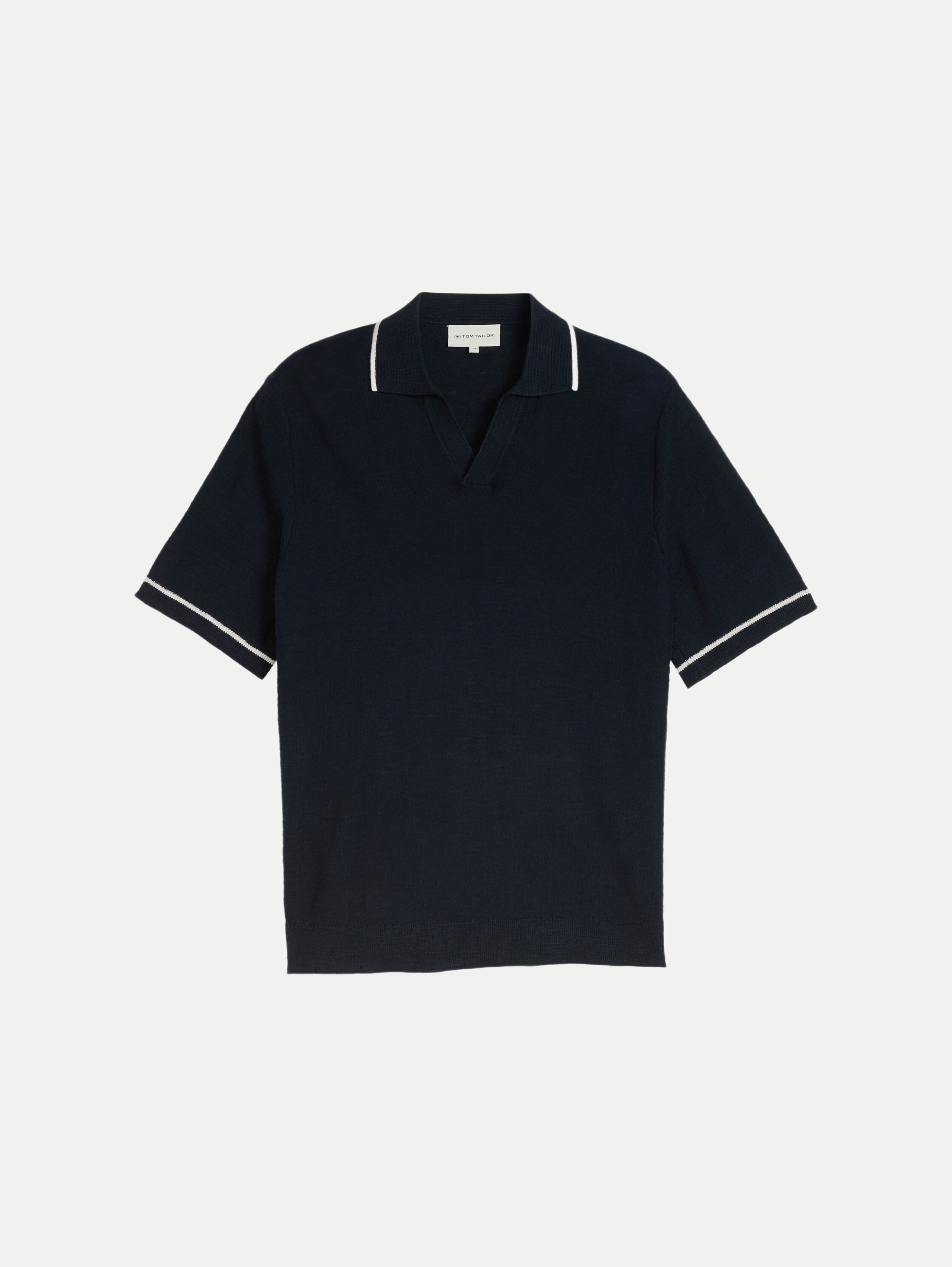 Strick-Poloshirt Blau XL
