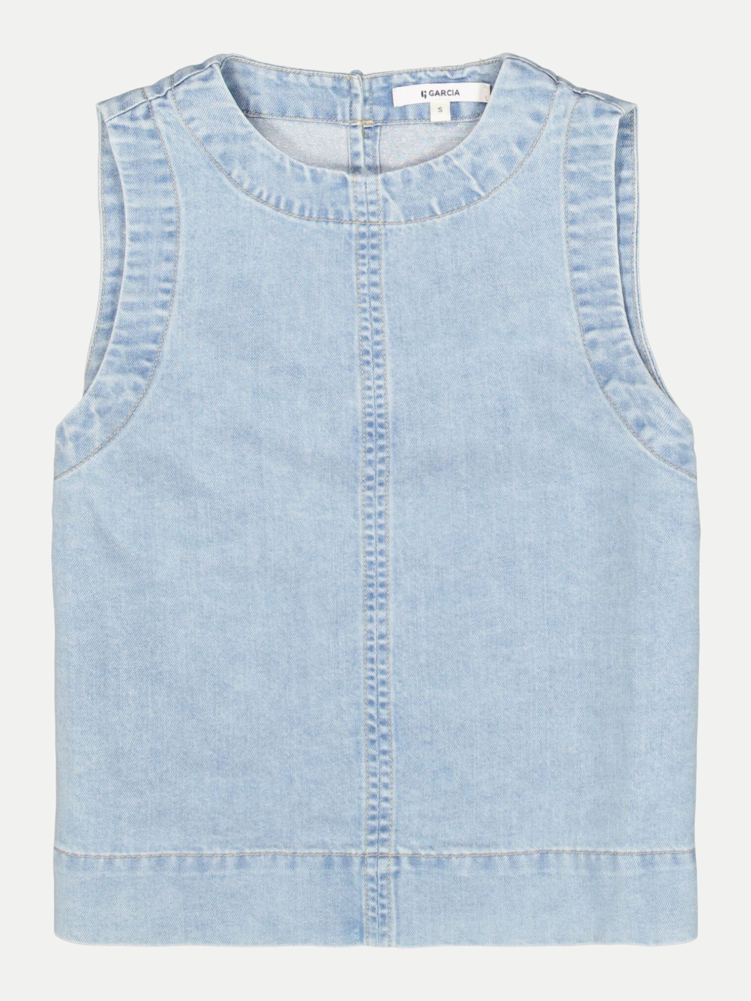 Ärmellose Denim Bluse Blau S