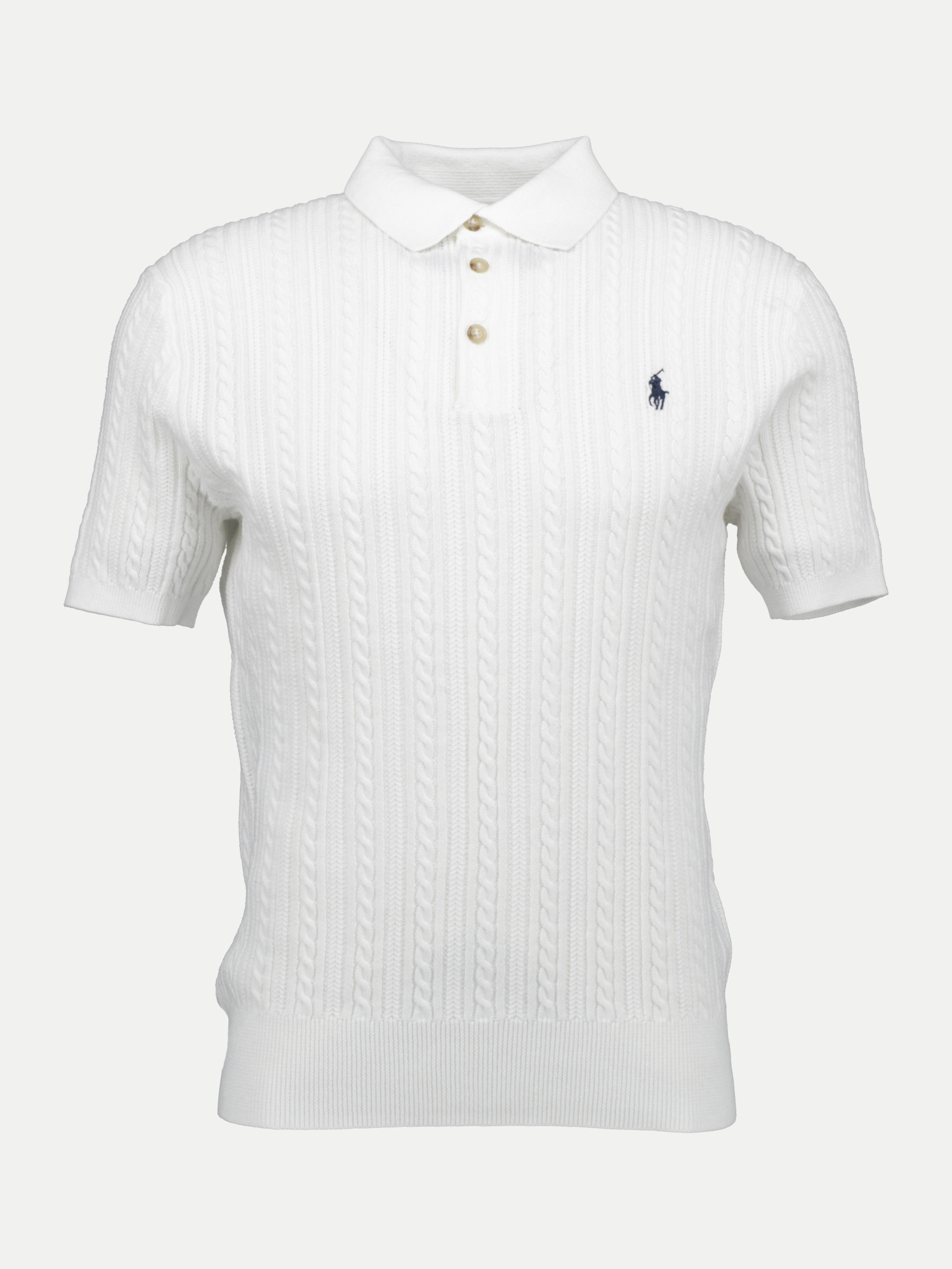 Polo Halbarm Strickpolo Weiß XXL