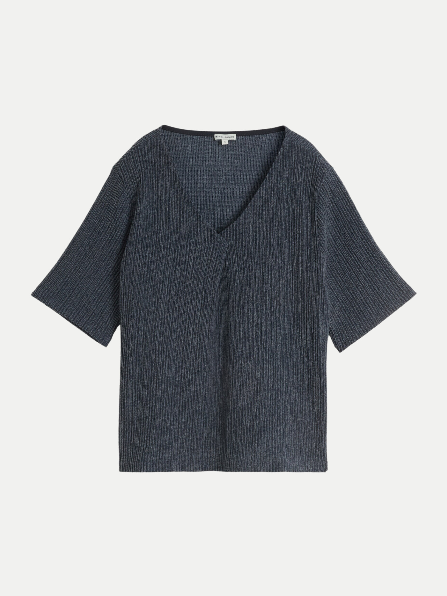T-Shirt mit V-Ausschnitt Blau S