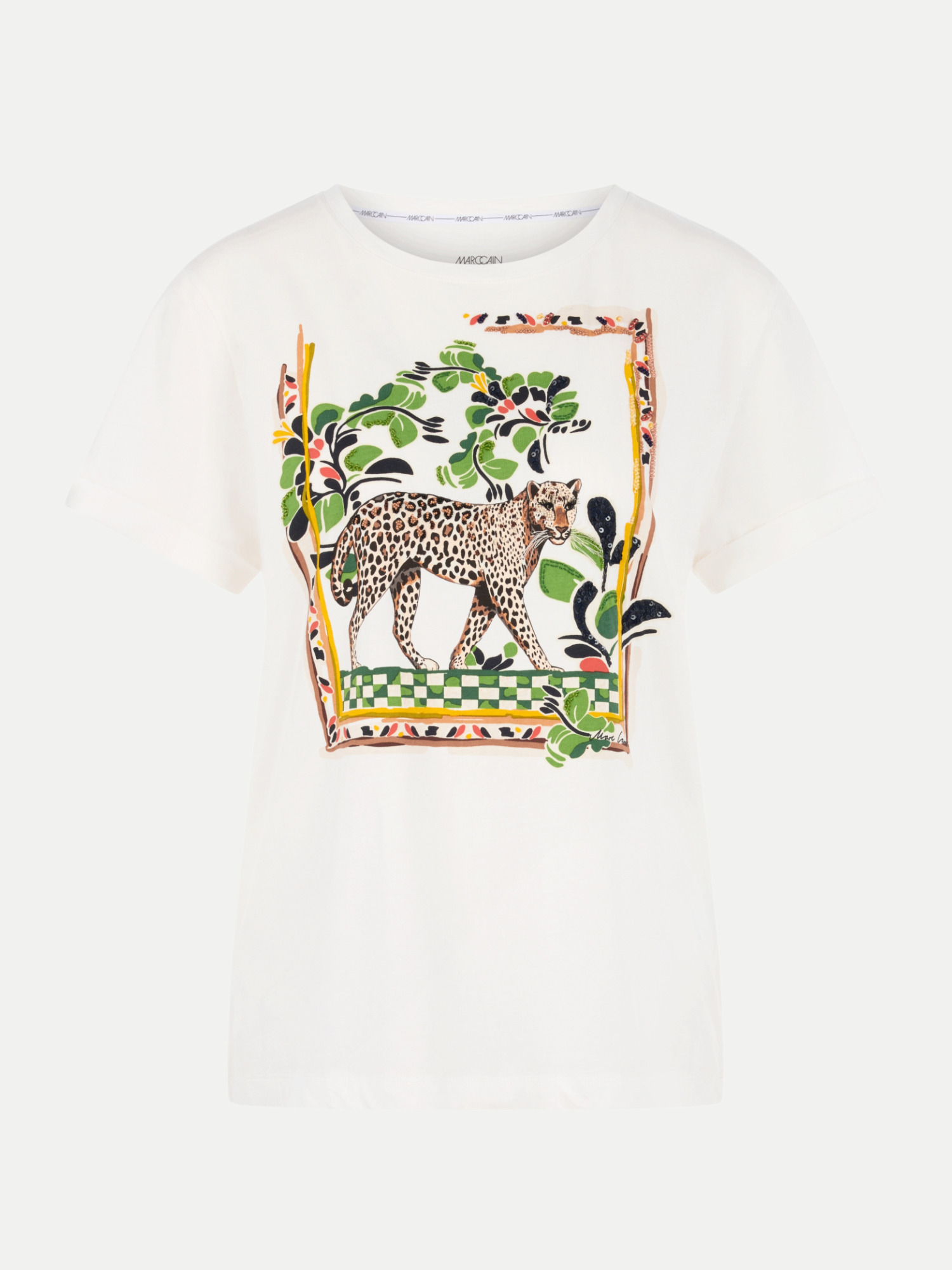 Cain T-Shirt mit Leomotiv Weiß 40