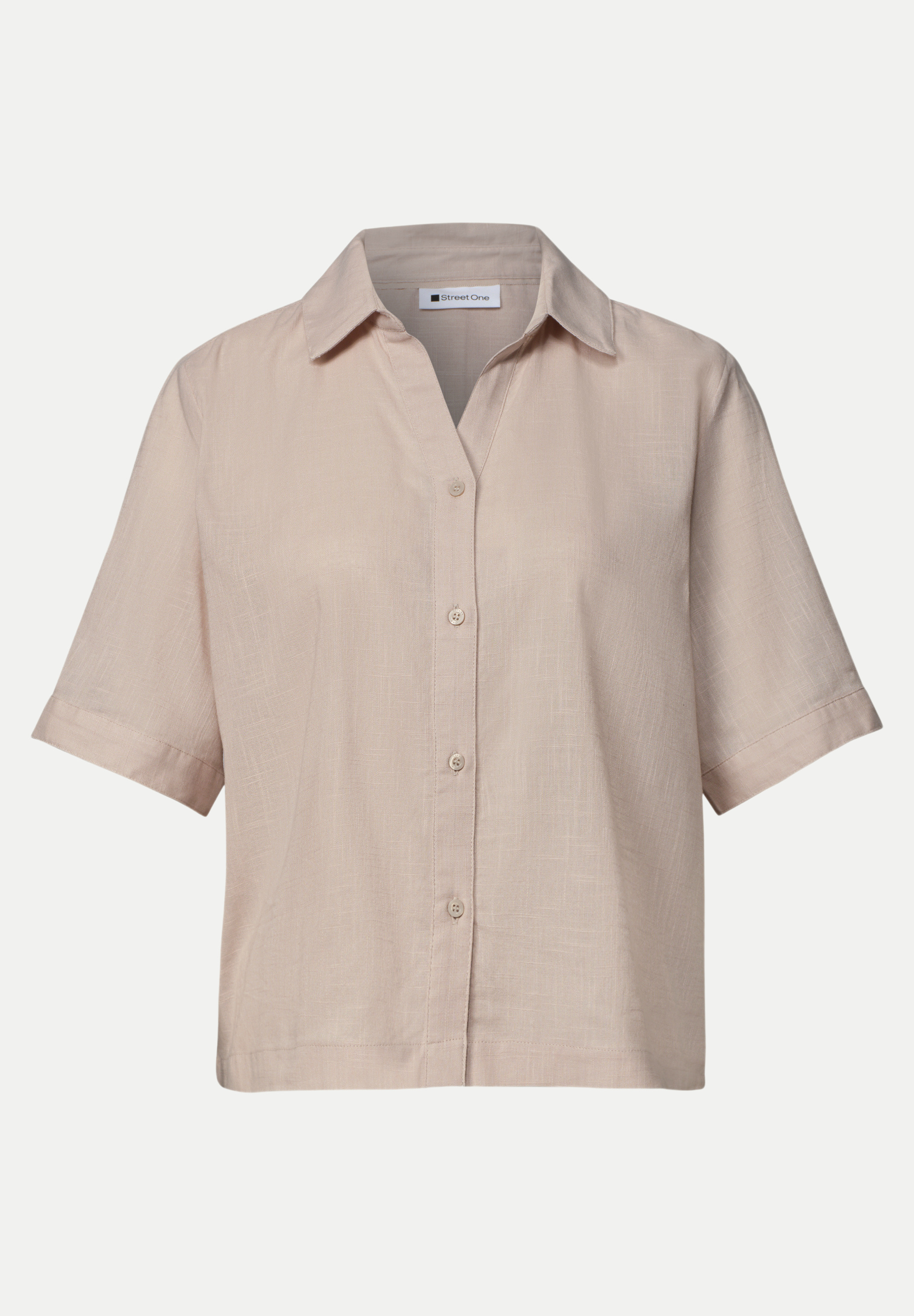Kurzarm Hemdbluse Beige 40
