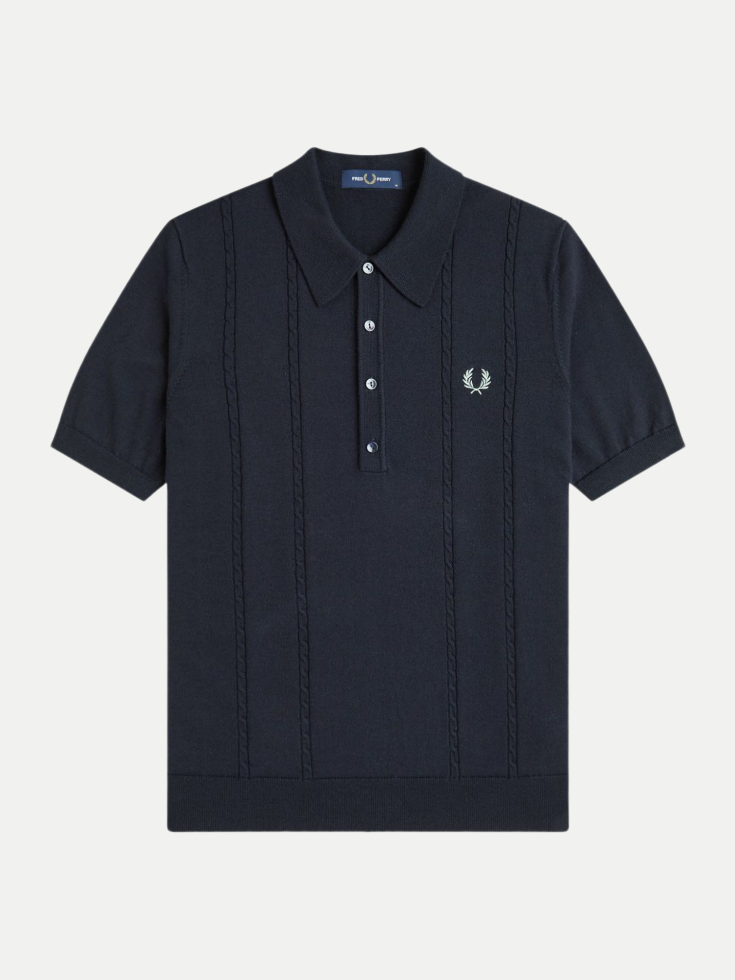 Strickpolo mit Zopfmuster Schwarz M
