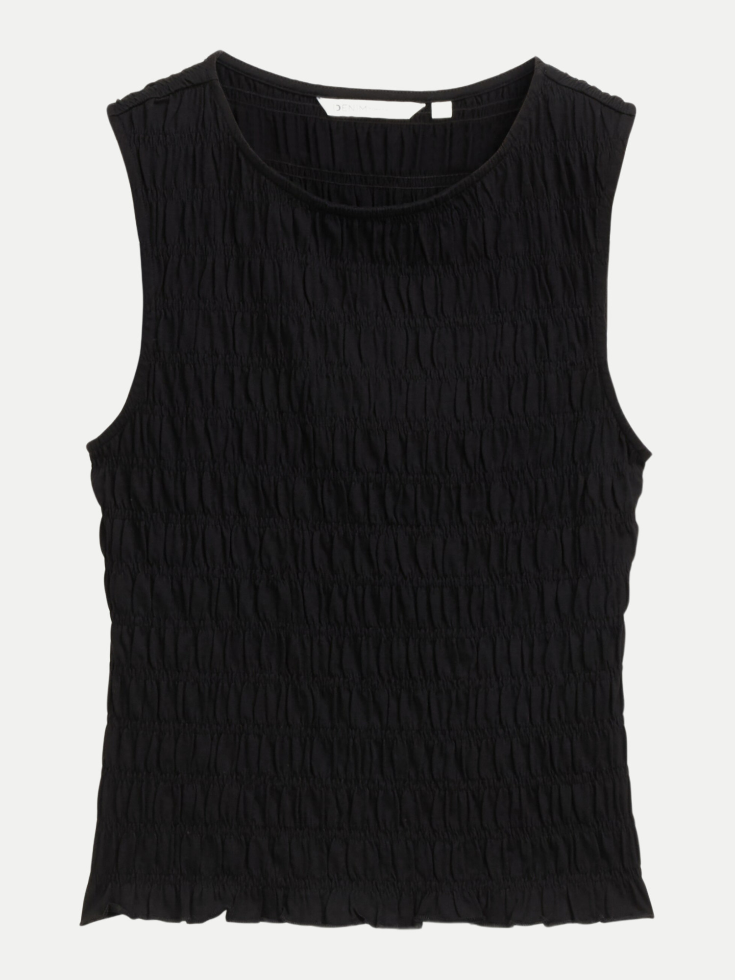 Gesmocktes Top Schwarz M