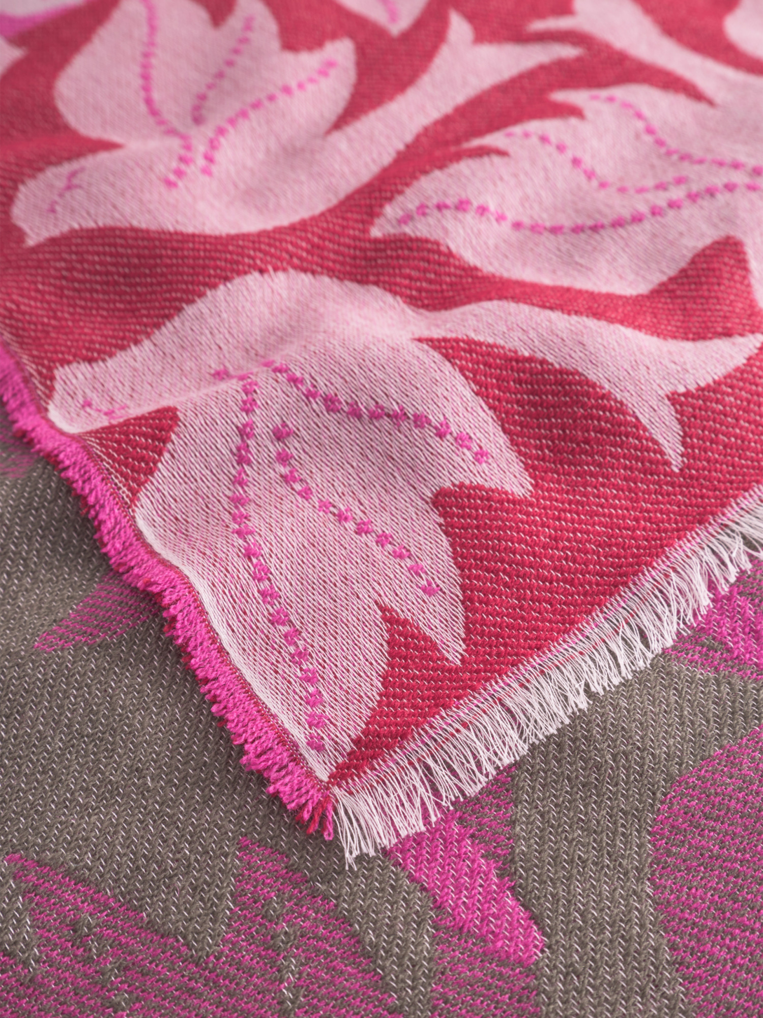 Schal mit Taubenmotiven Pink 35X180CM