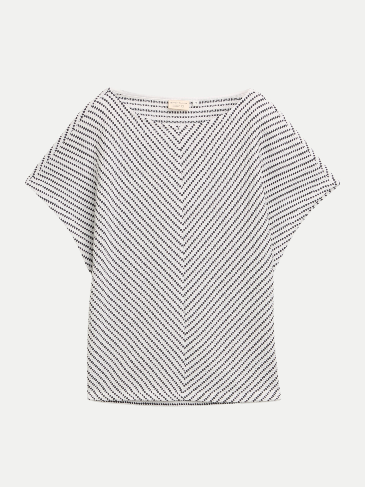 T-shirt mit U-boot Kragen Weiß M