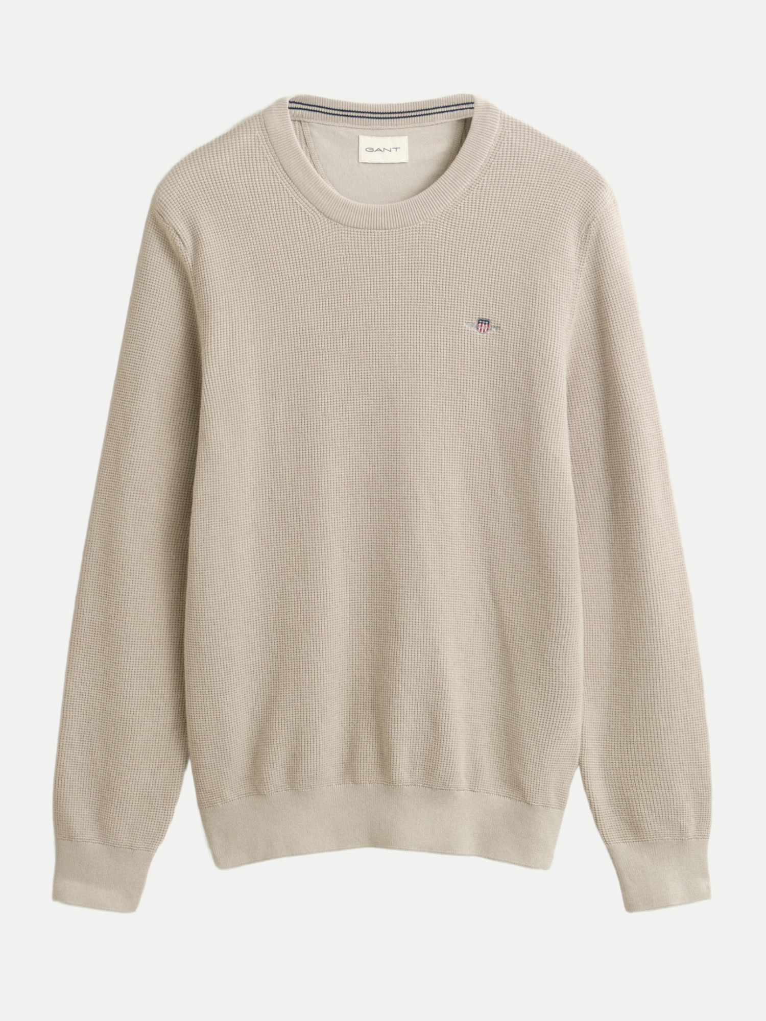 Strickpullover mit Logo-Stick Beige 3XL