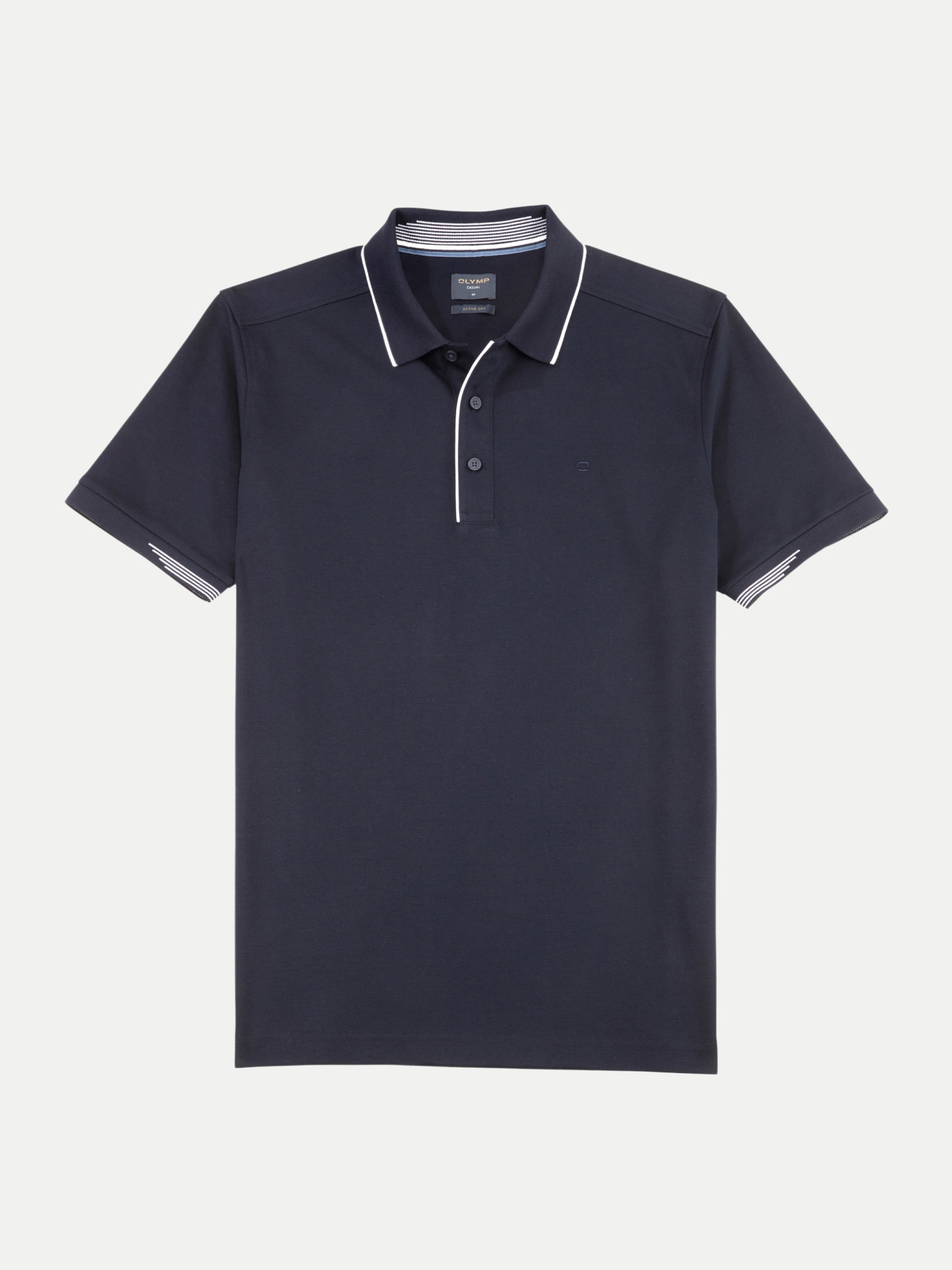 Poloshirt mit Kontrast-Detail Schwarz L