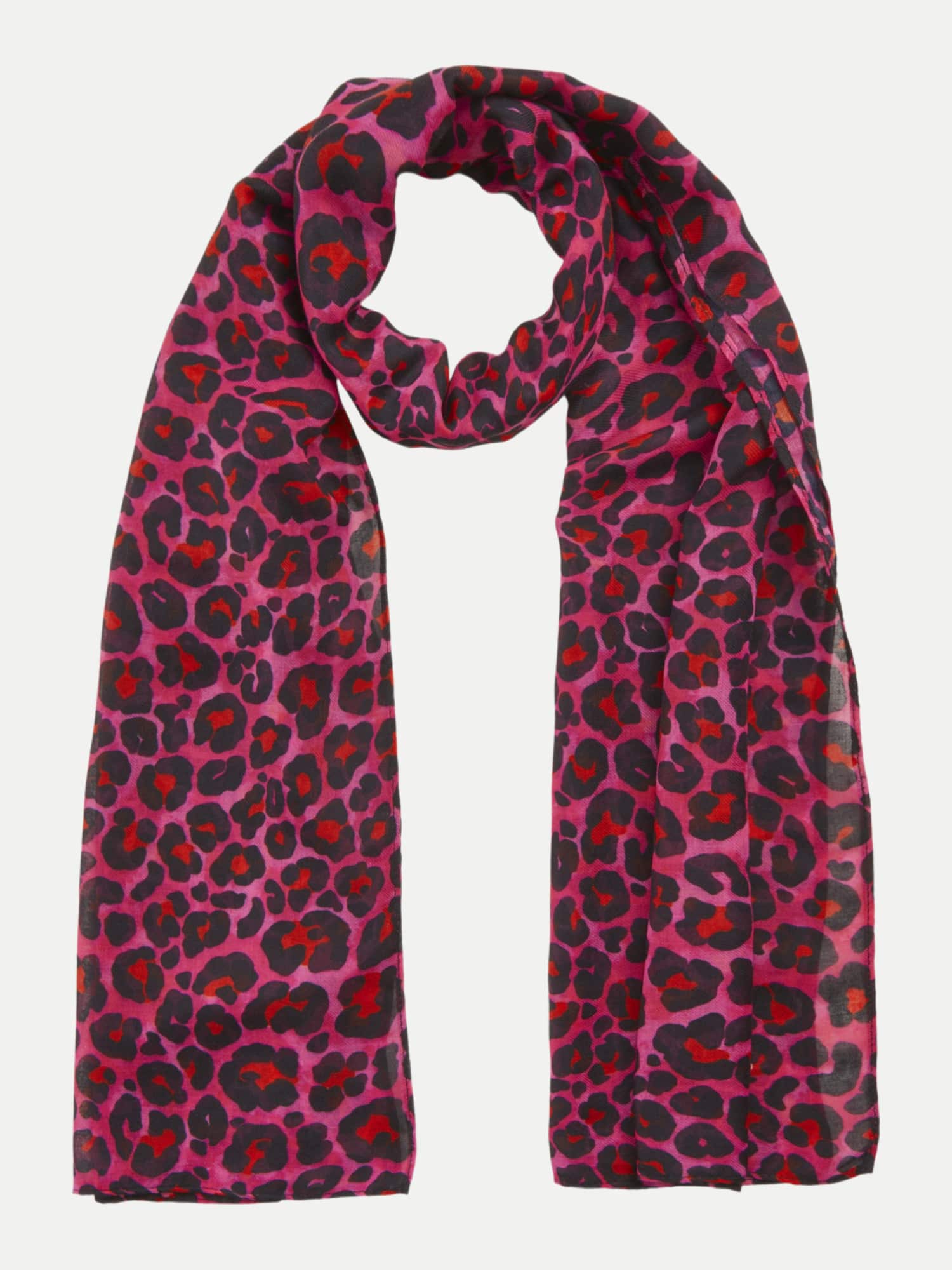 Schal mit Leomuster Pink 55X180CM