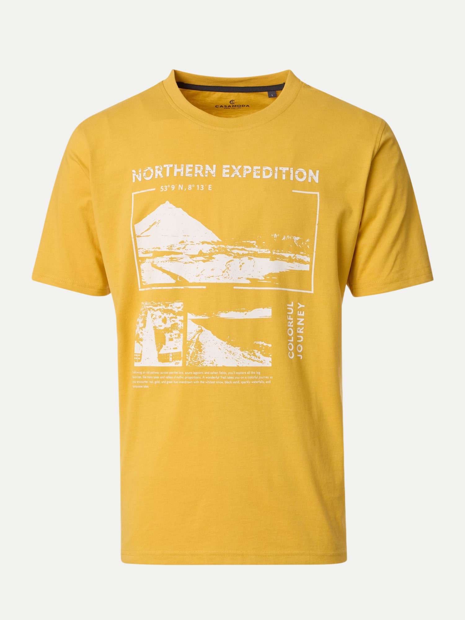 T-Shirt mit Frontprint Gelb L
