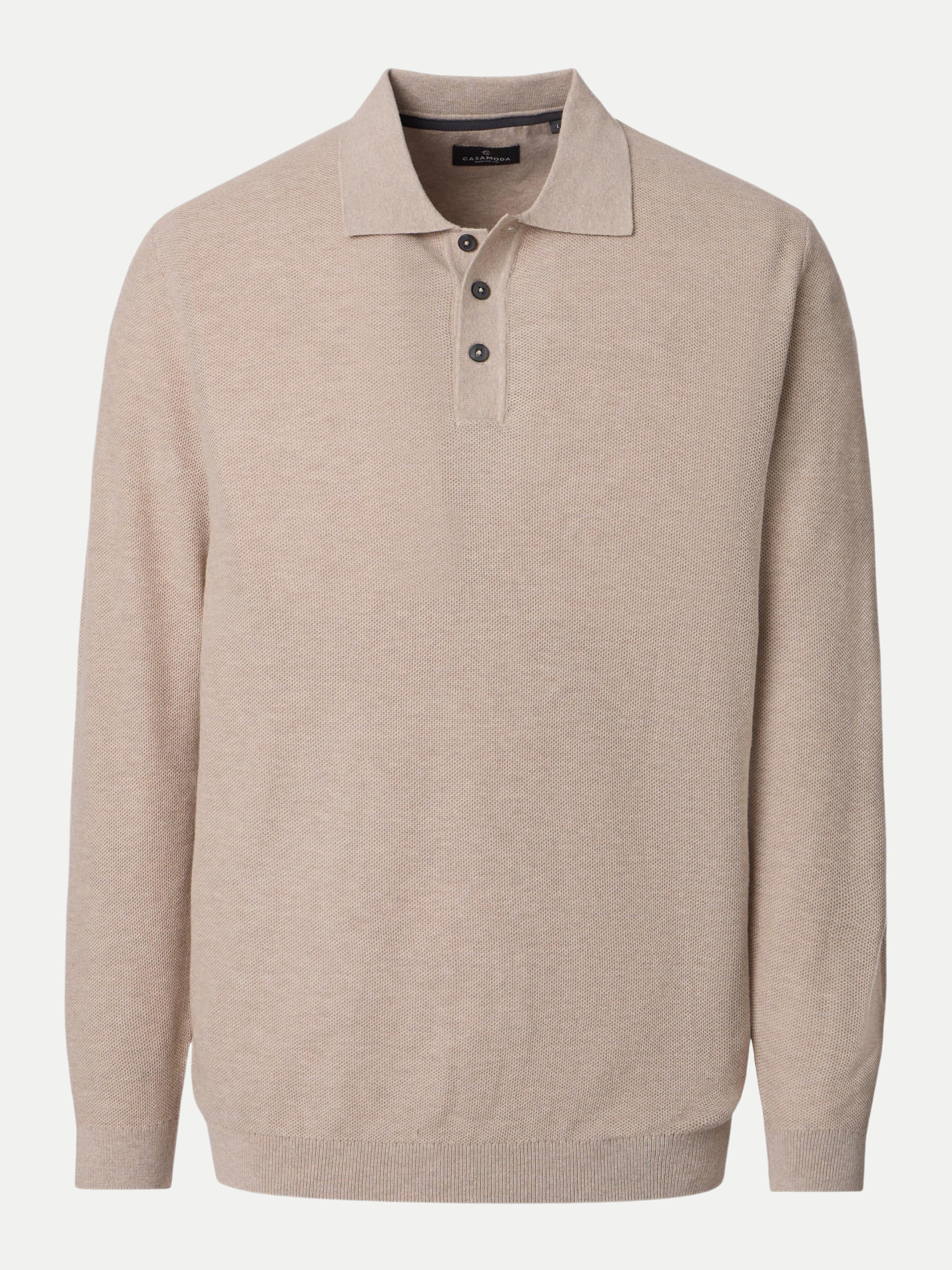 Casamoda Langarm Poloshirt Beige XL