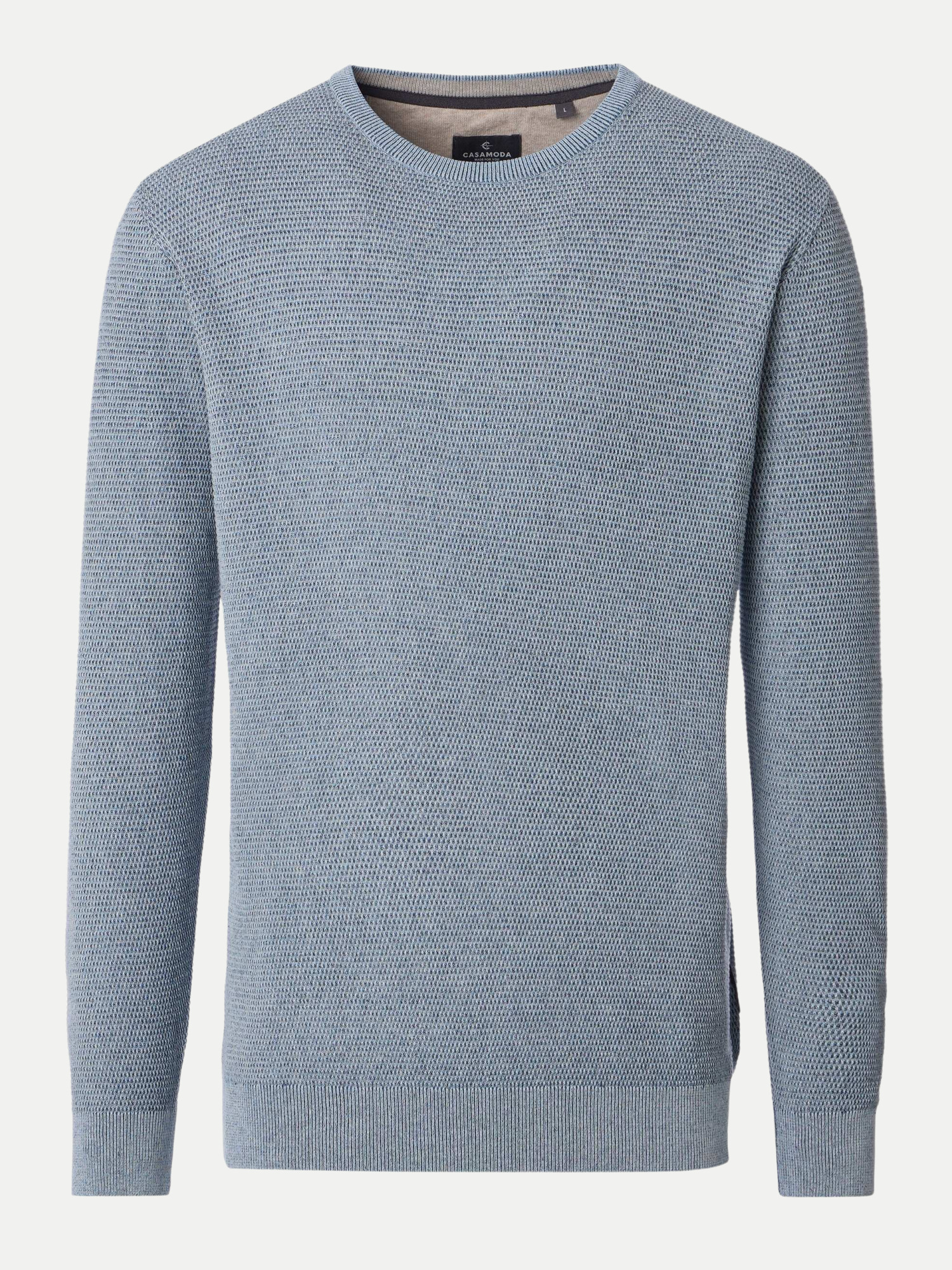 Pullover mit Meliertenmuster Blau XXL