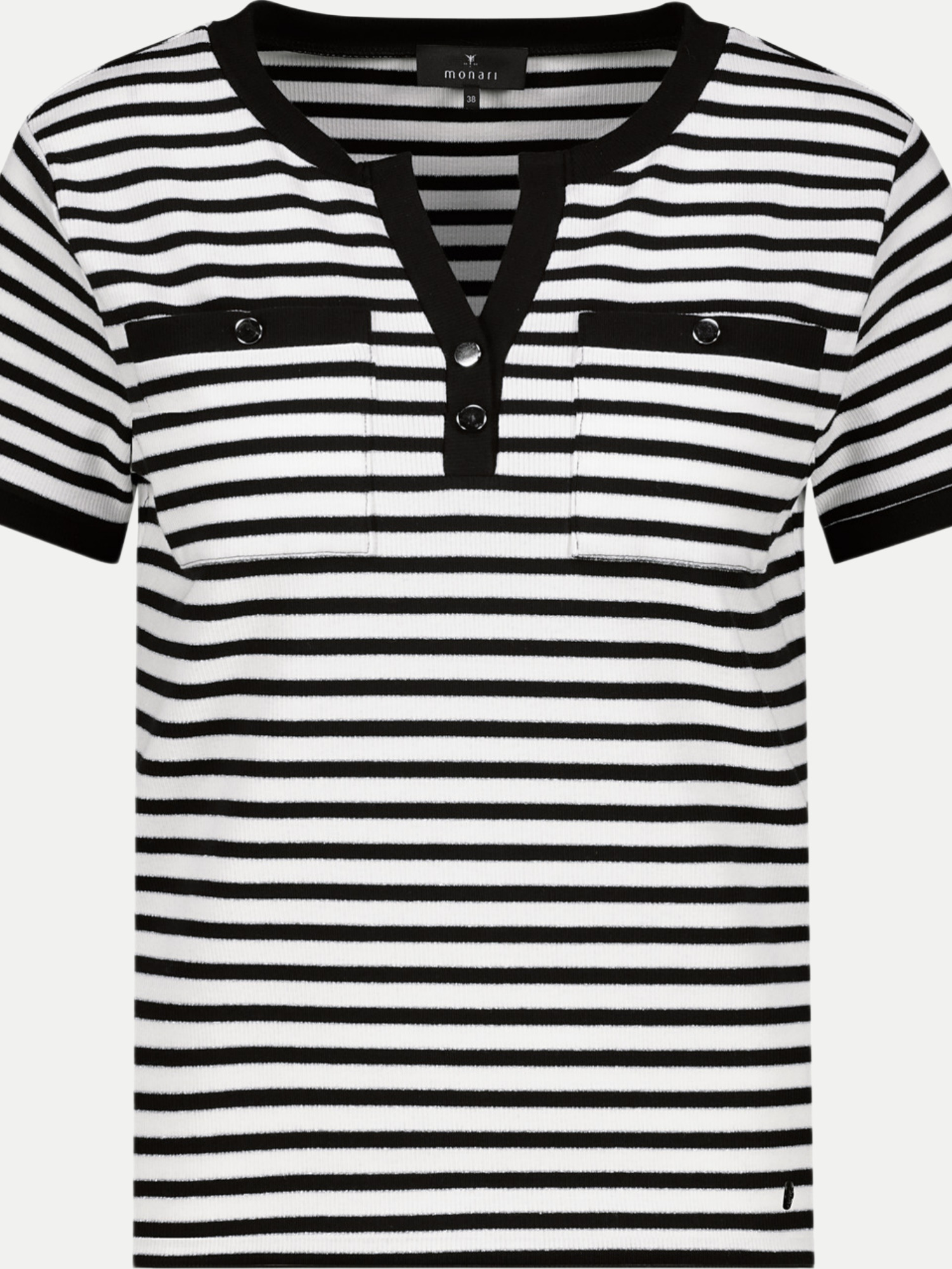 Monari Gestreiftes T-Shirt Weiß 36
