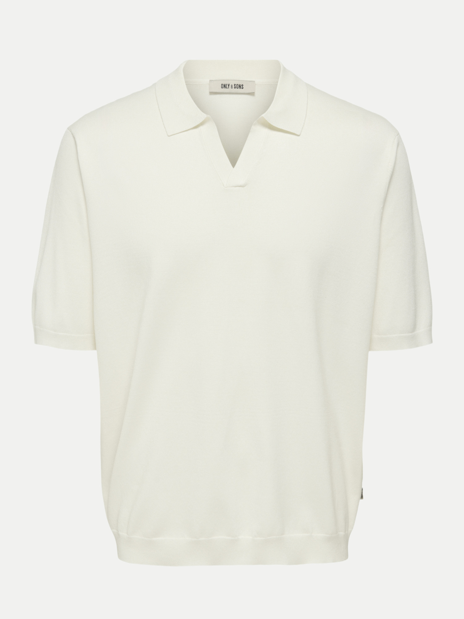 Gestricktes Poloshirt Weiß L