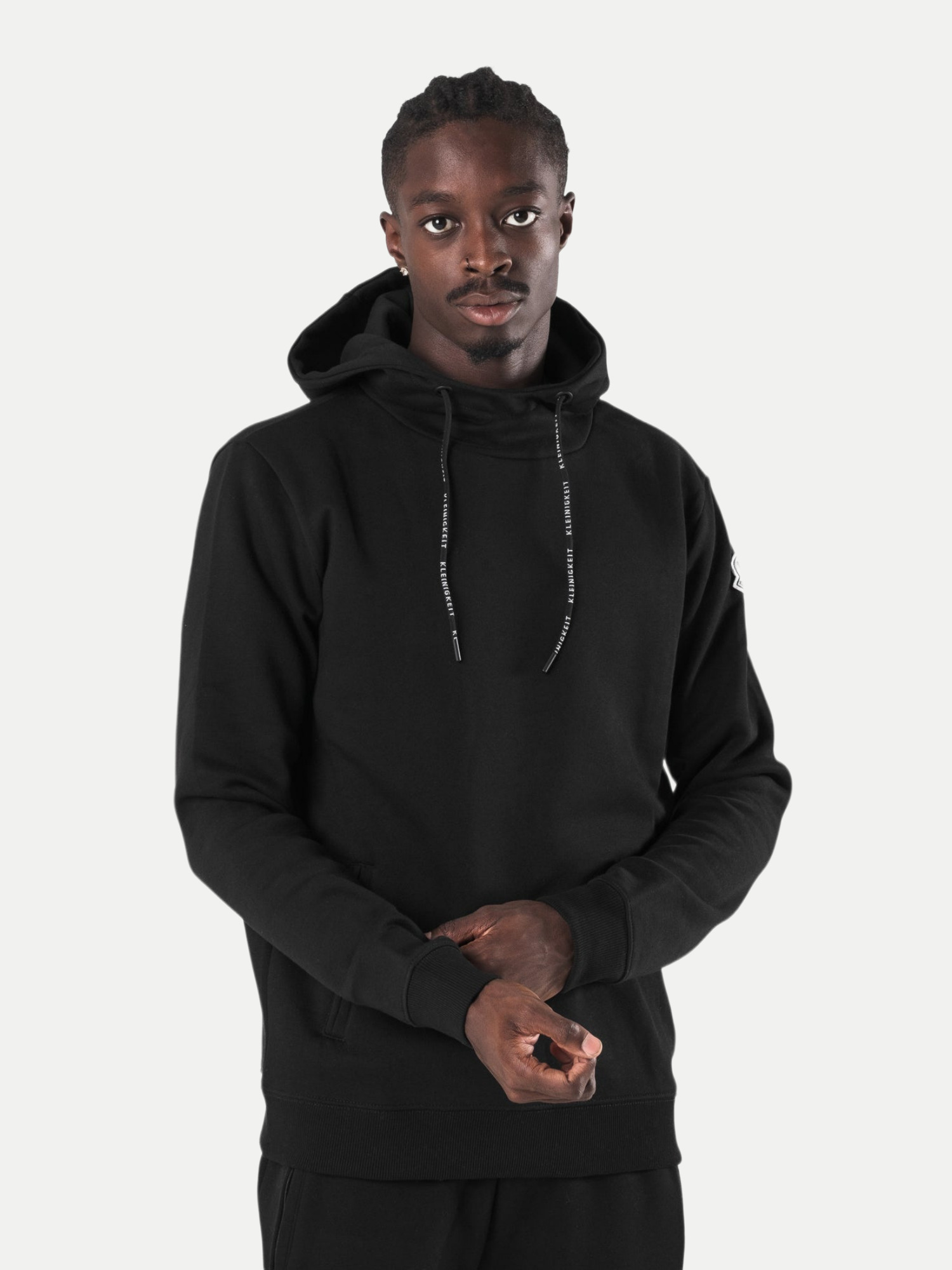 Hoodie mit fleece patch Schwarz S