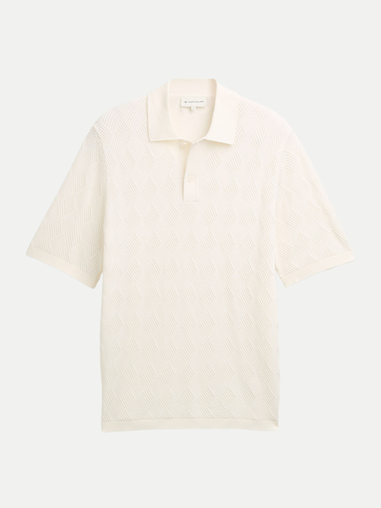 Open structure knit polo Beige XL