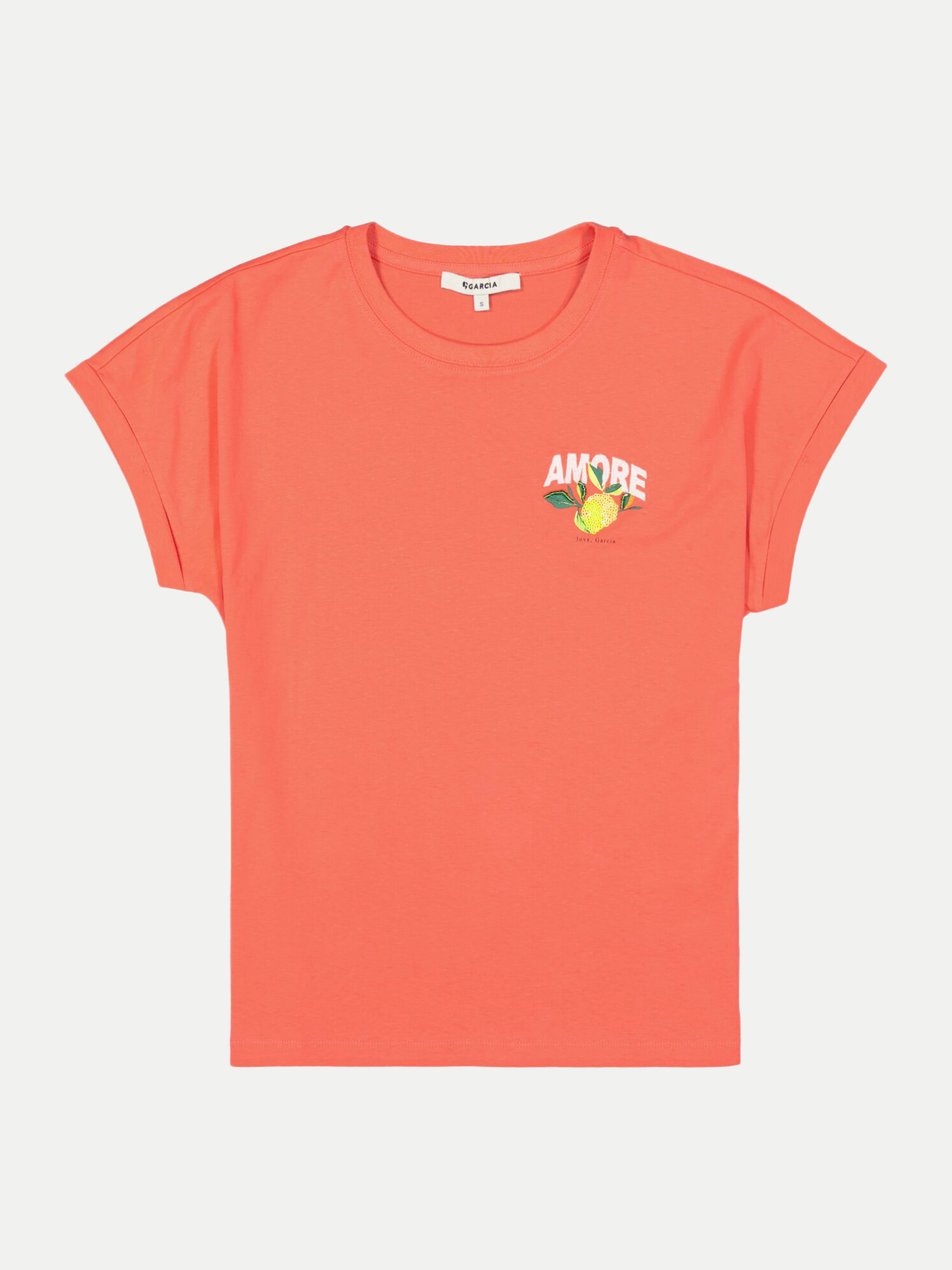 Garcia T-Shirt mit Print Orange M