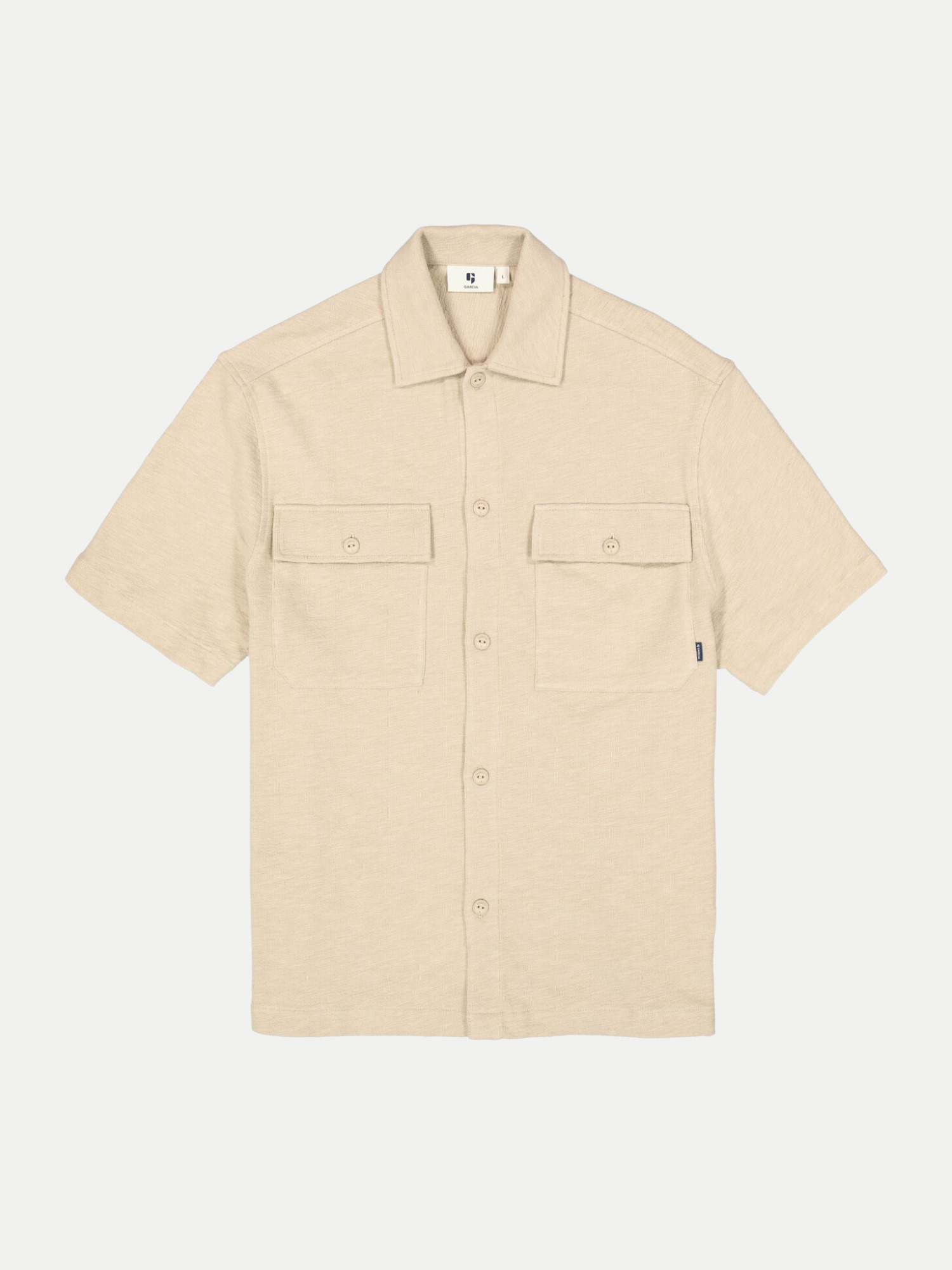 Garcia Jersey Kurzarm-Hemd Beige M