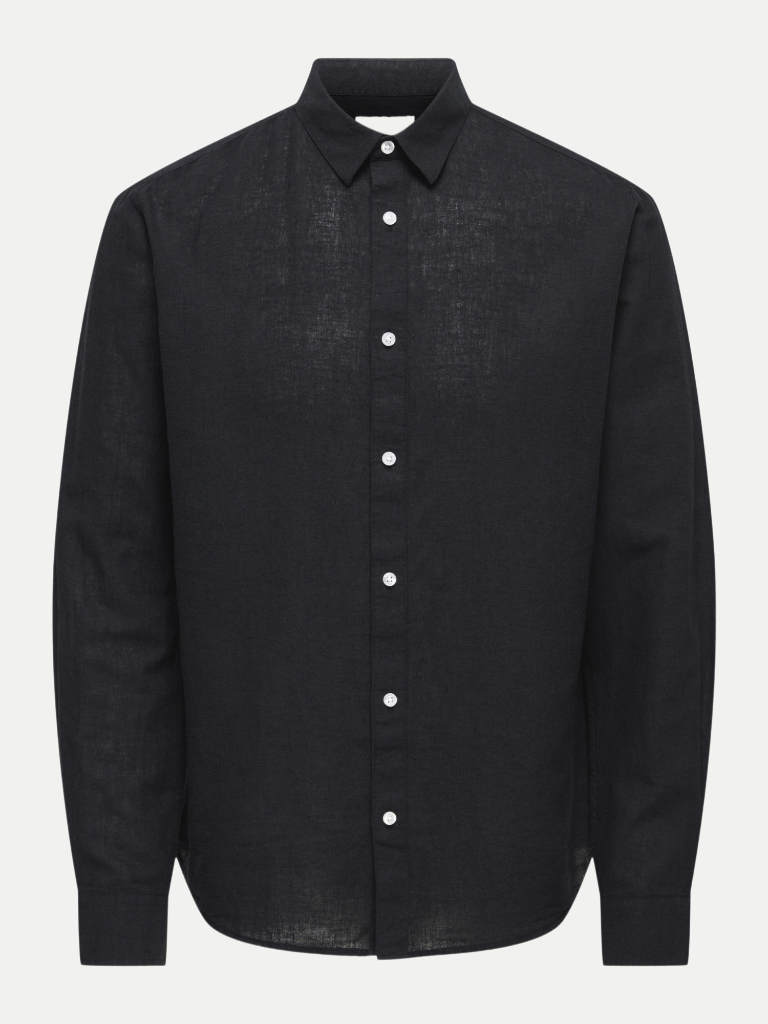 Slim-Fit Freizeithemd Schwarz L