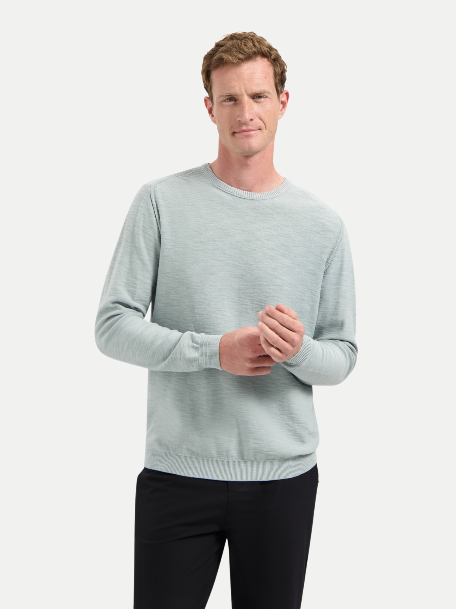 Pullover Crewneck Garment Dyed Grau XL