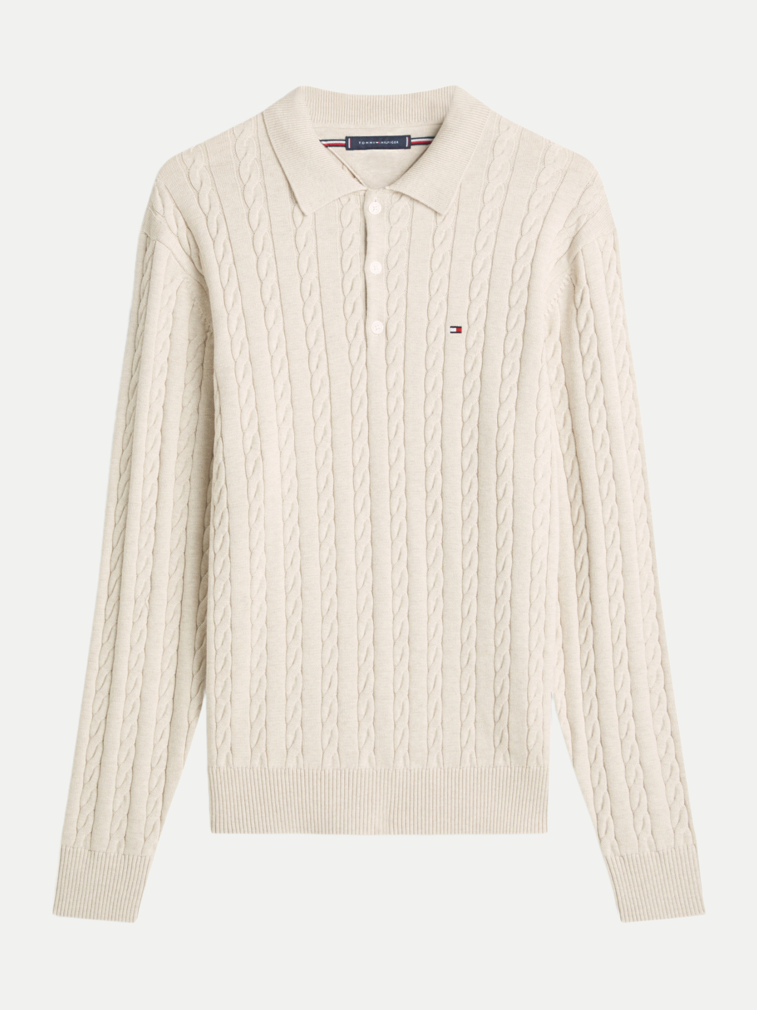 Pullover mit Polo-Kragen Beige L