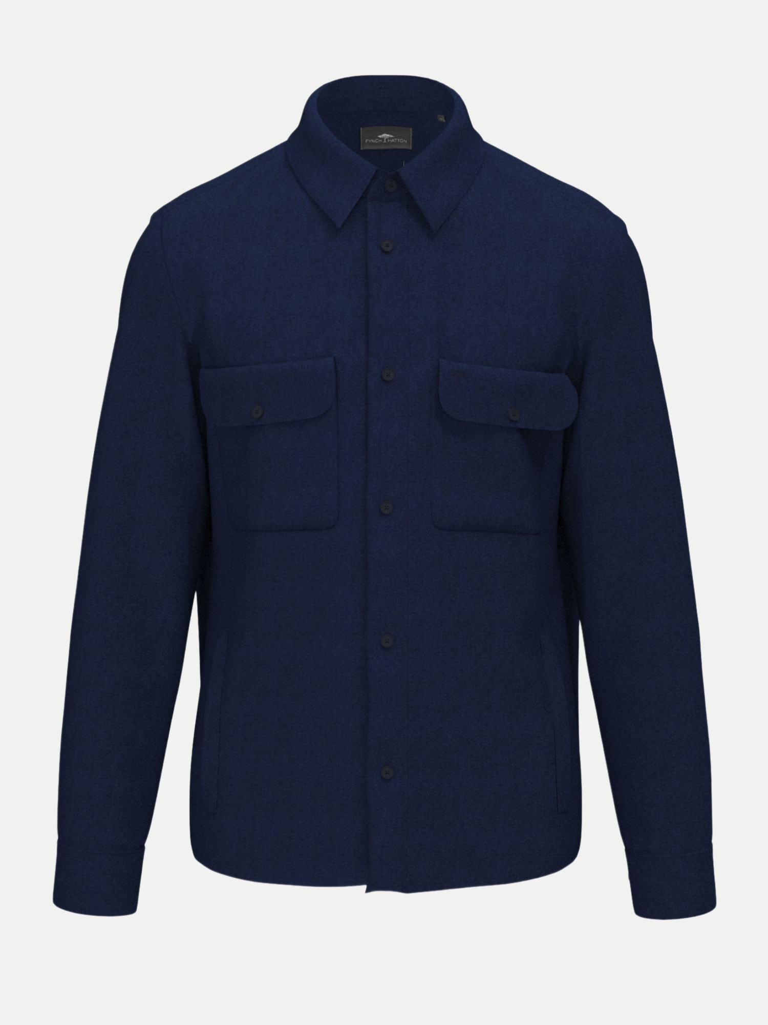 Herringbone Linen Overshirt Blau L