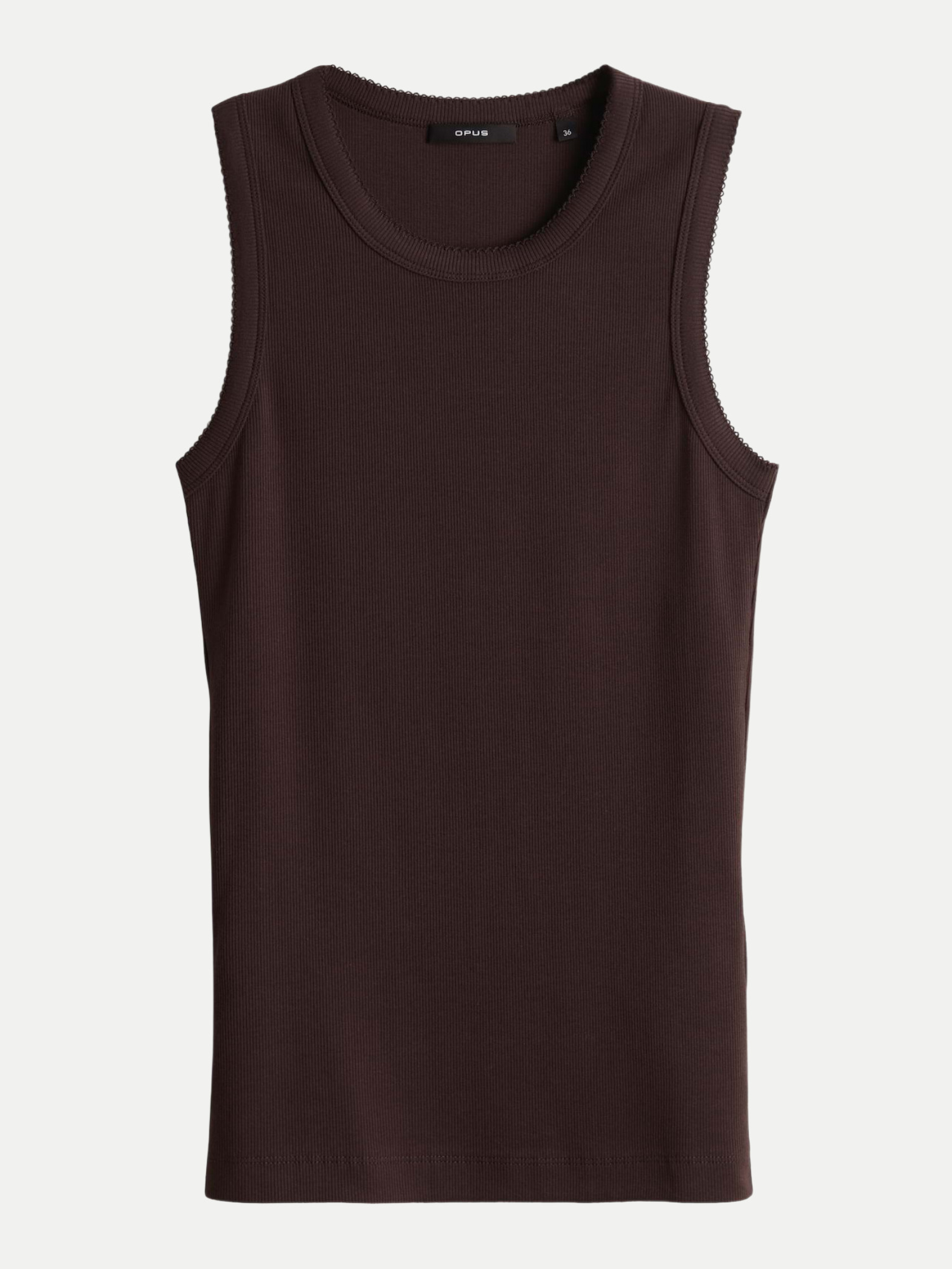 Tanktop Ilesso mit Spitzenborte Braun 36