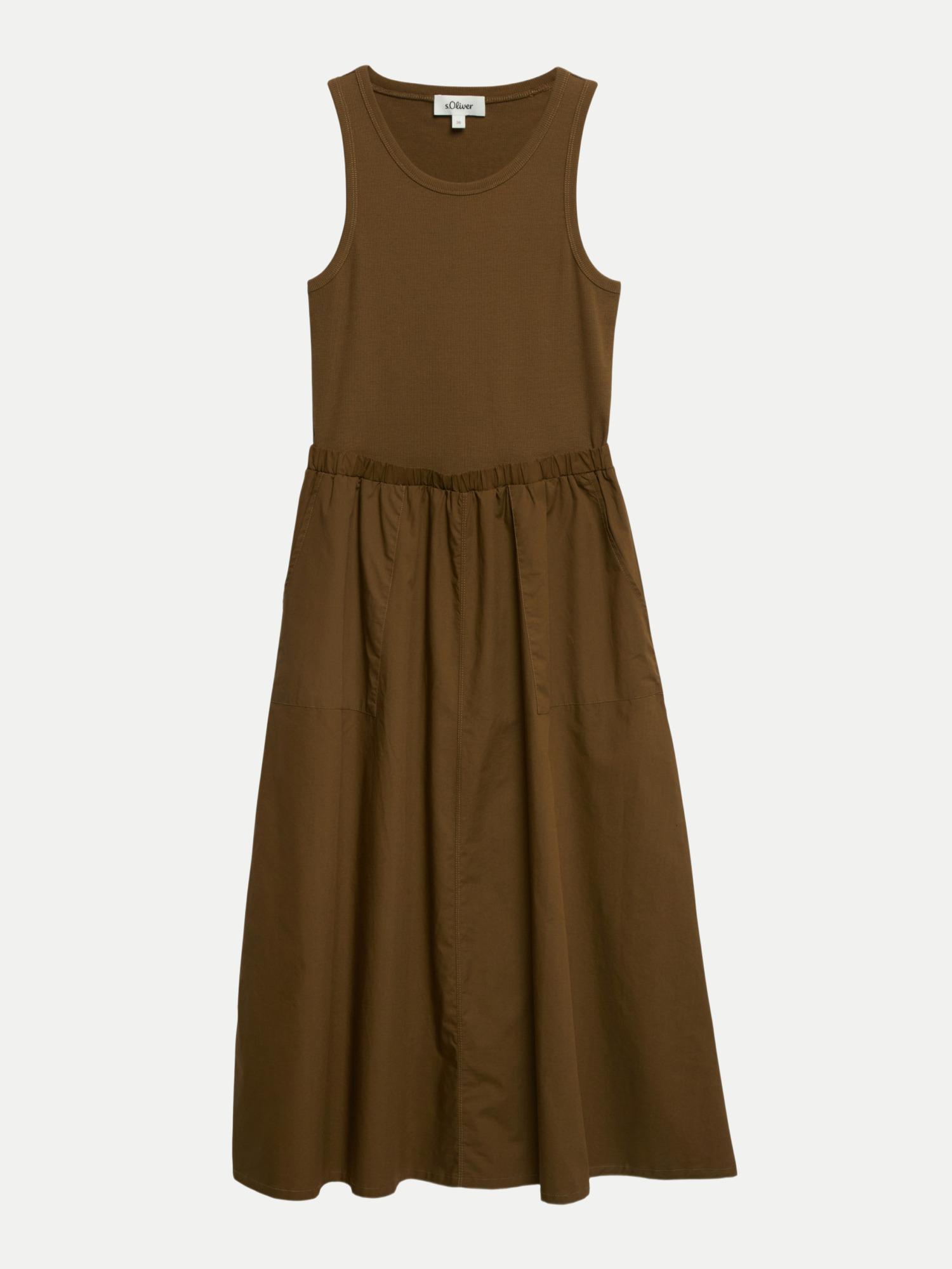 RED LABEL Midi-Kleid mit Fabric-Mix Braun 38