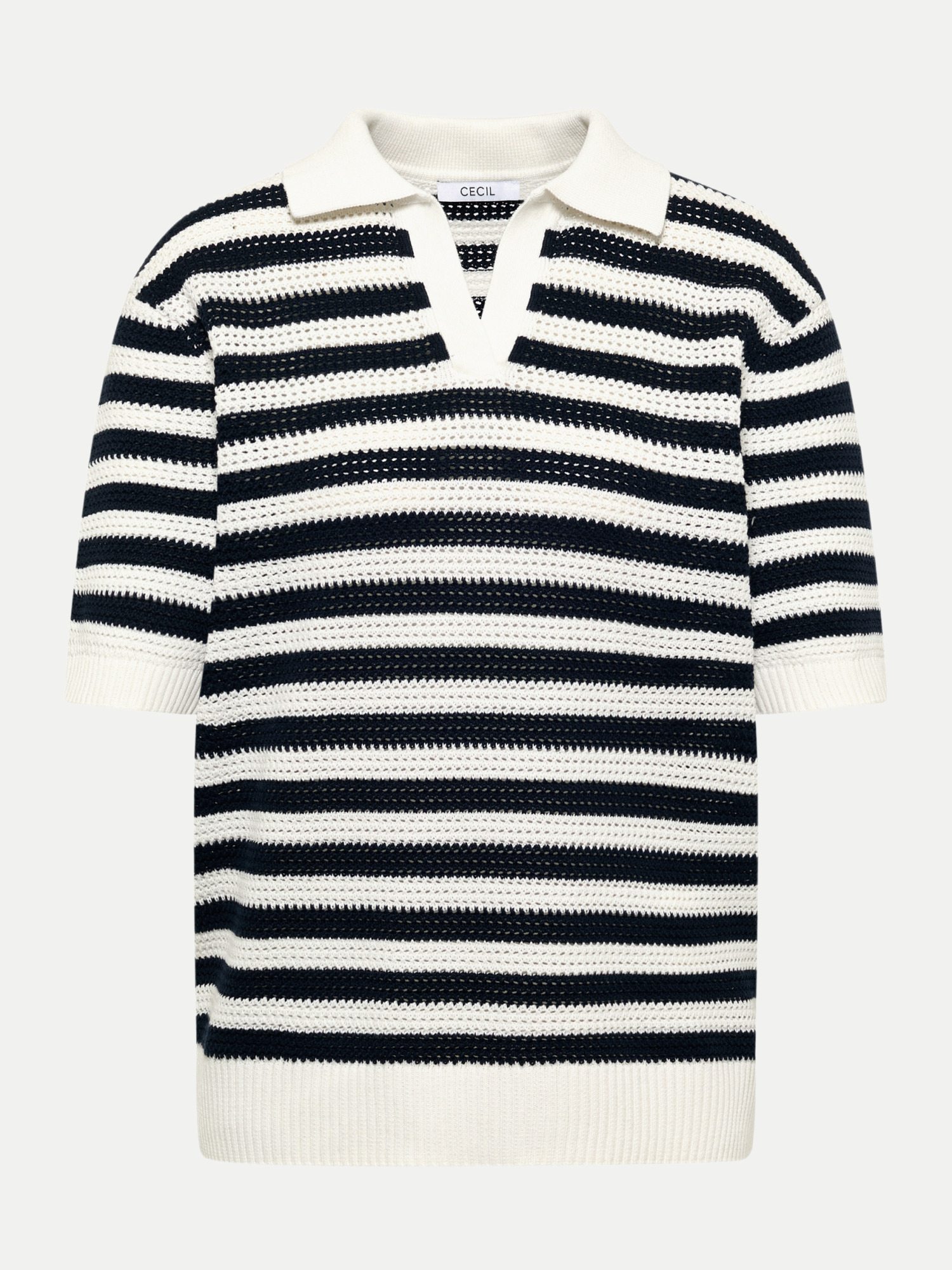 Poloshirt mit Streifemuster Schwarz S