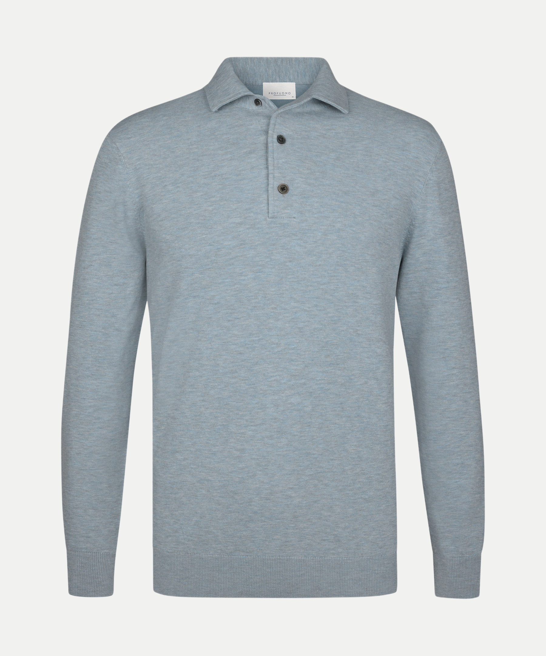 PROFUOMO Langarm Poloshirt Blau M