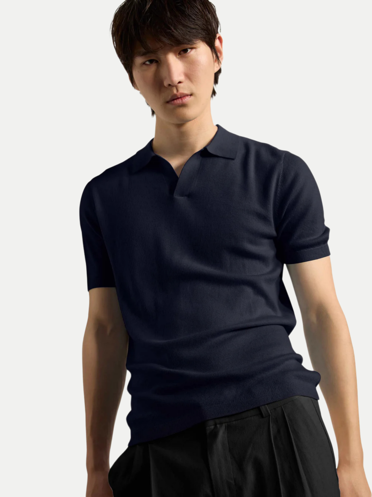 Kiefermann Strickpolo Luras Blau L