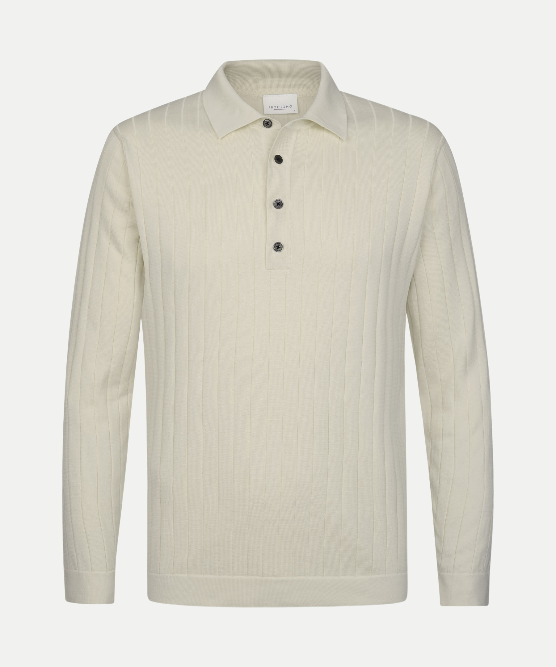 Langärmeliges Poloshirt Beige M