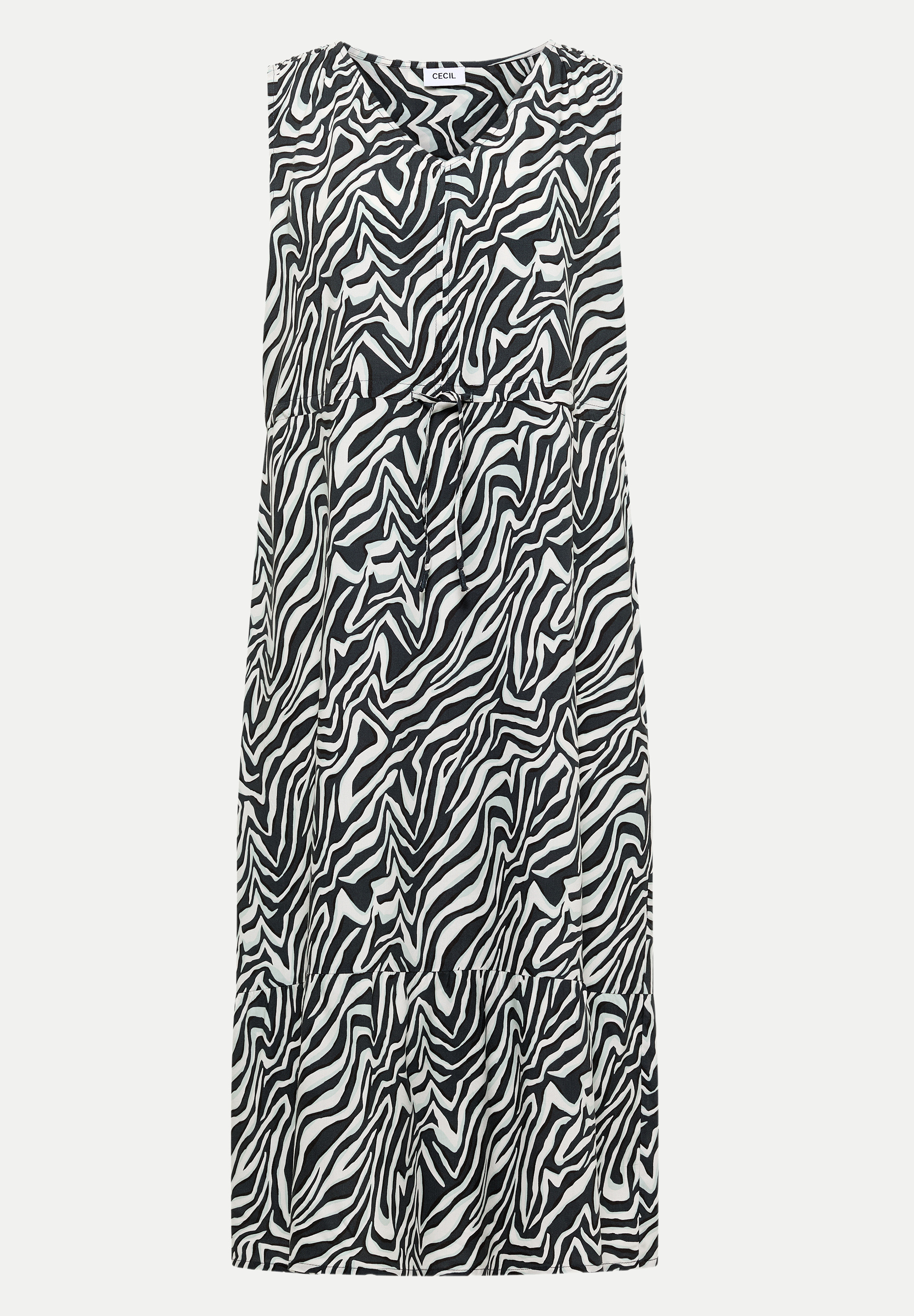 Midikleid mit Zebraprint Mehrfarbig L