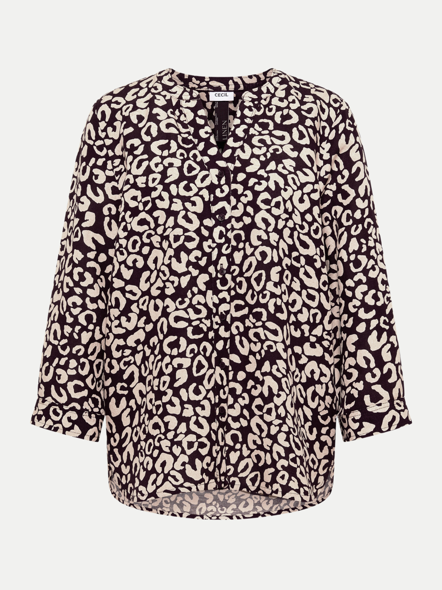 Tunikabluse mit Animalprint Schwarz M