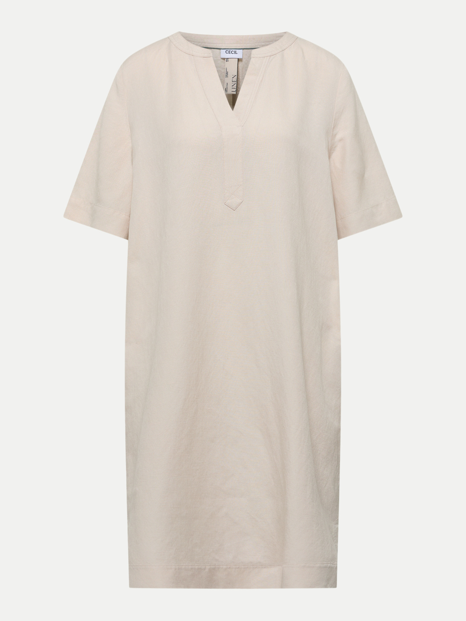 Kleid mit Tunika-Ausschnitt Beige XL