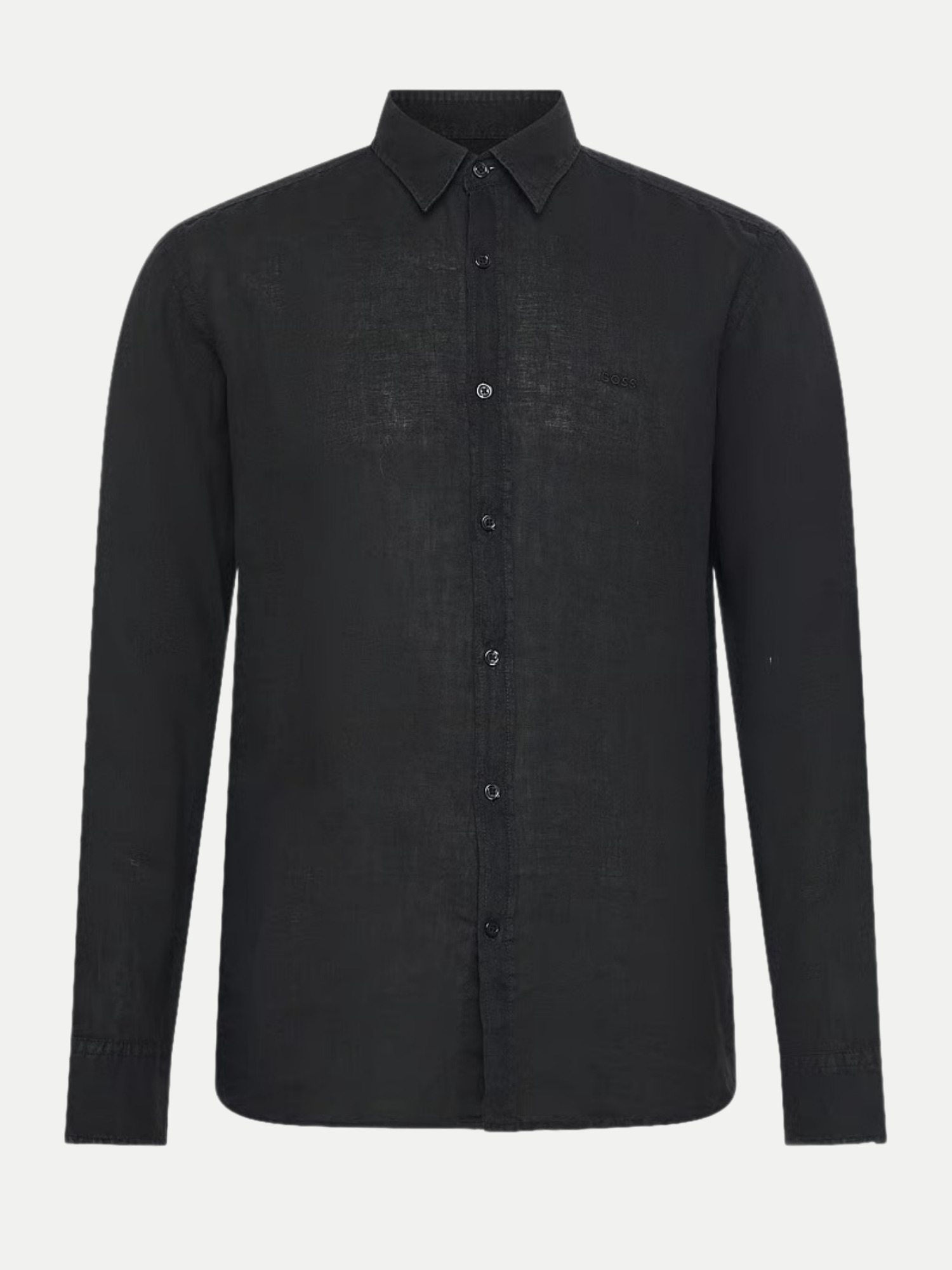 Orange Regular-Fit Leinen-Hemd Schwarz XXL